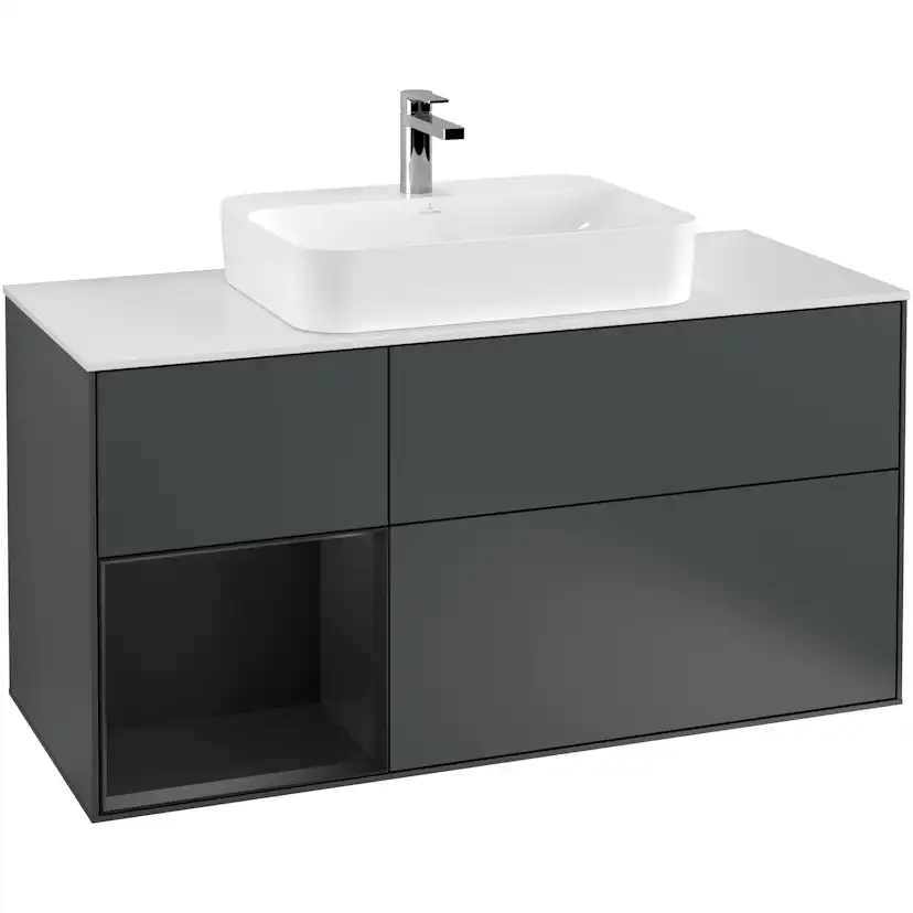Tvättställsskåp Villeroy & Boch Finion med 3 Lådor Hylla och Bänkskiva för Ytmonterat Tvättställ