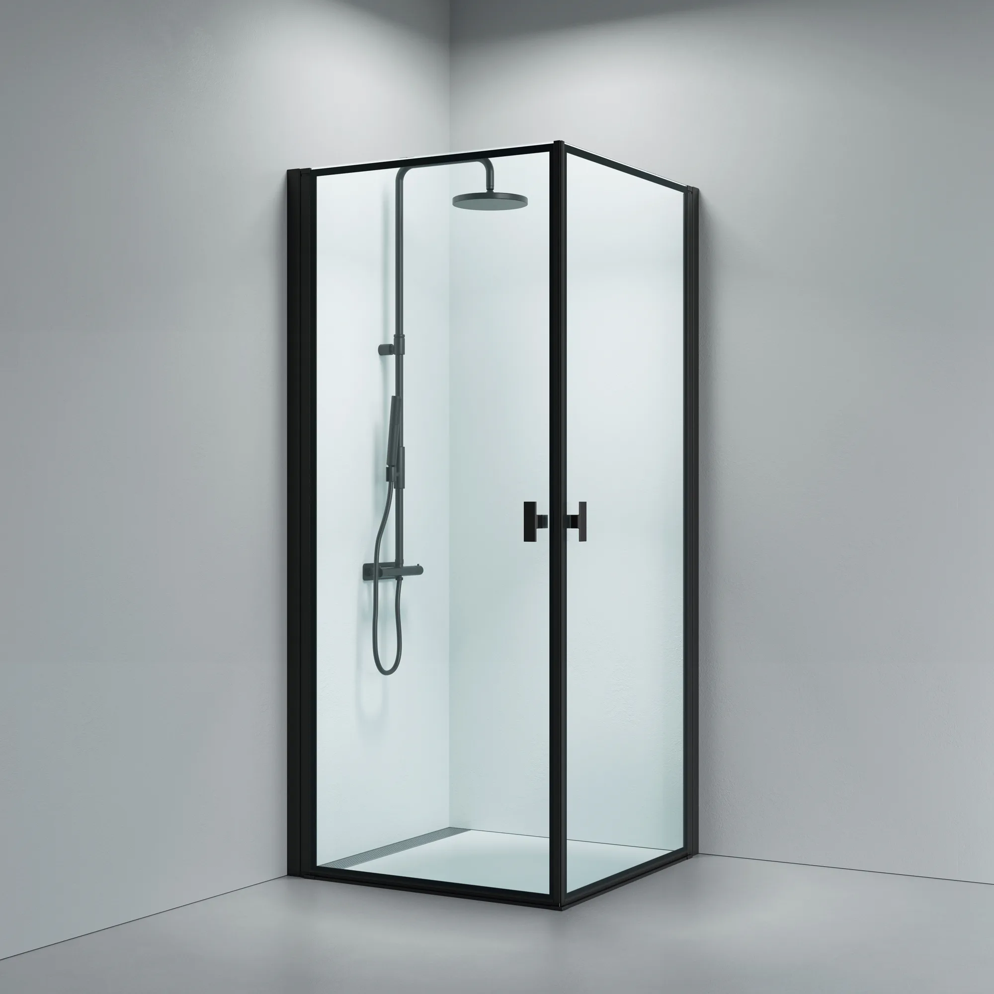 Noma 120 kvadratiskt hörn, FR STD 800mm 780x780 mm, Mattsvart