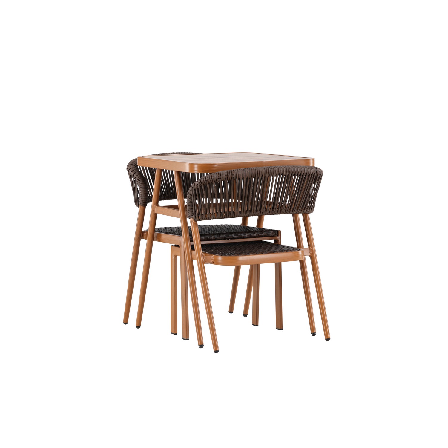 Caféset Venture Home Amadora Trädgårdsgrupp i Brun Aluminium