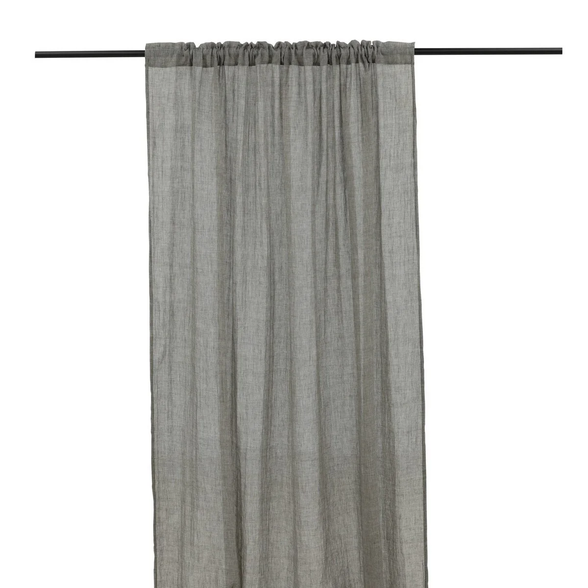 Elena Curtain Polyster/cotton - Grey - 135*240 - Channel Grå, Längd: 240 cm