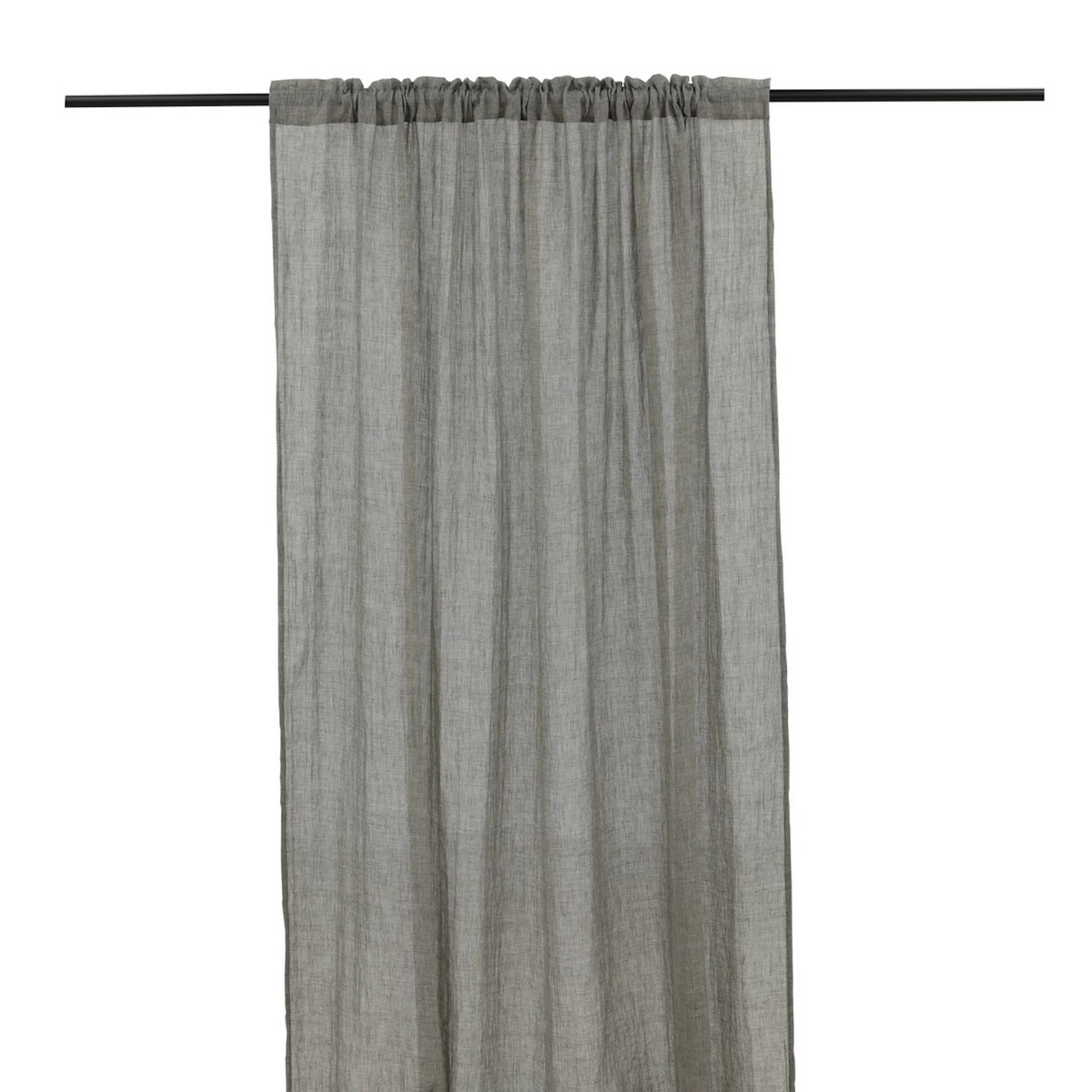 Elena Curtain Polyster/cotton - Grey - 135*240 - Channel Grå, Längd: 240 cm