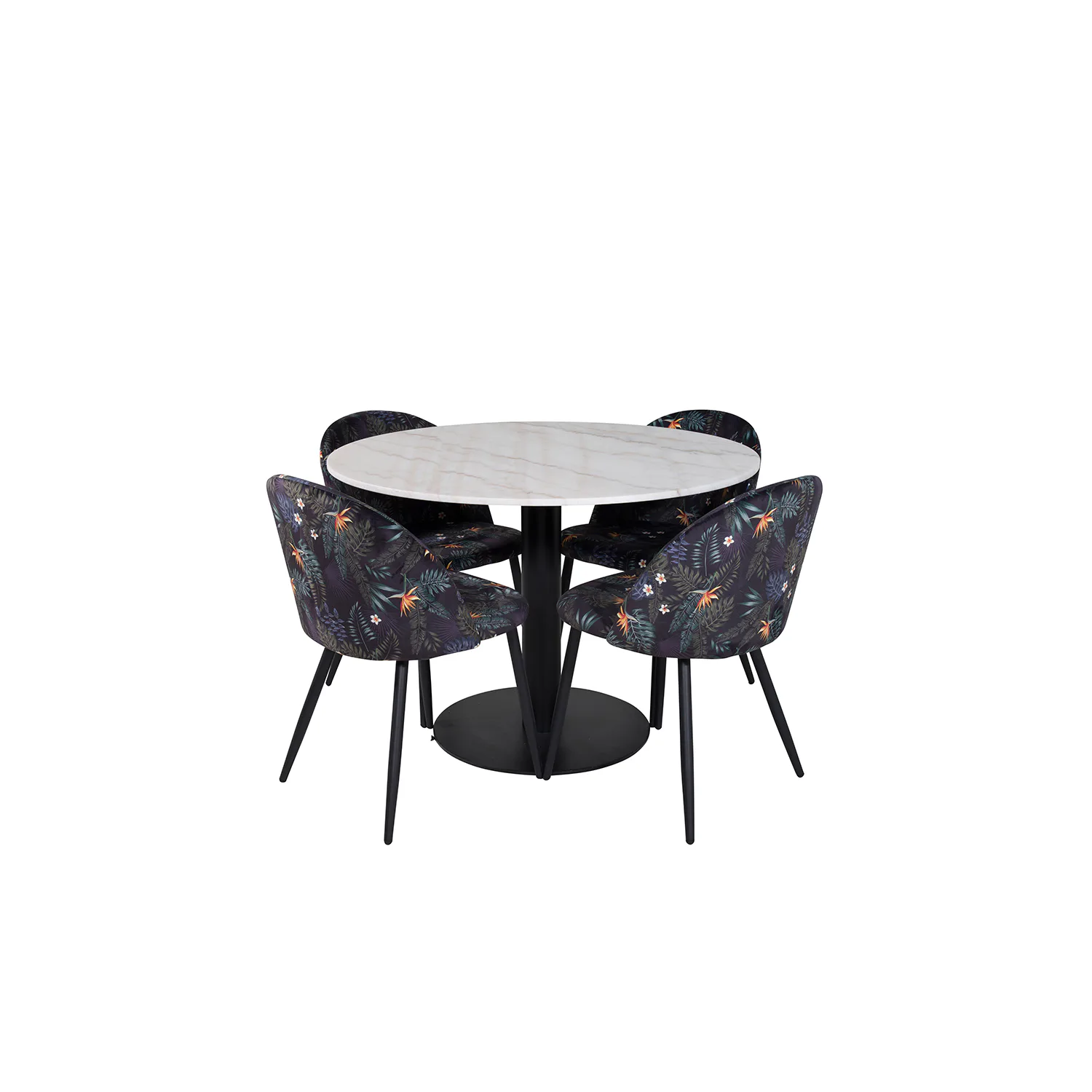 Vit/Svart/Blommönstrad