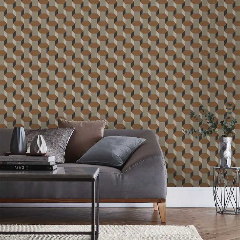 Tapet Sublime Vintage Geometriskmetrics Brun 121138