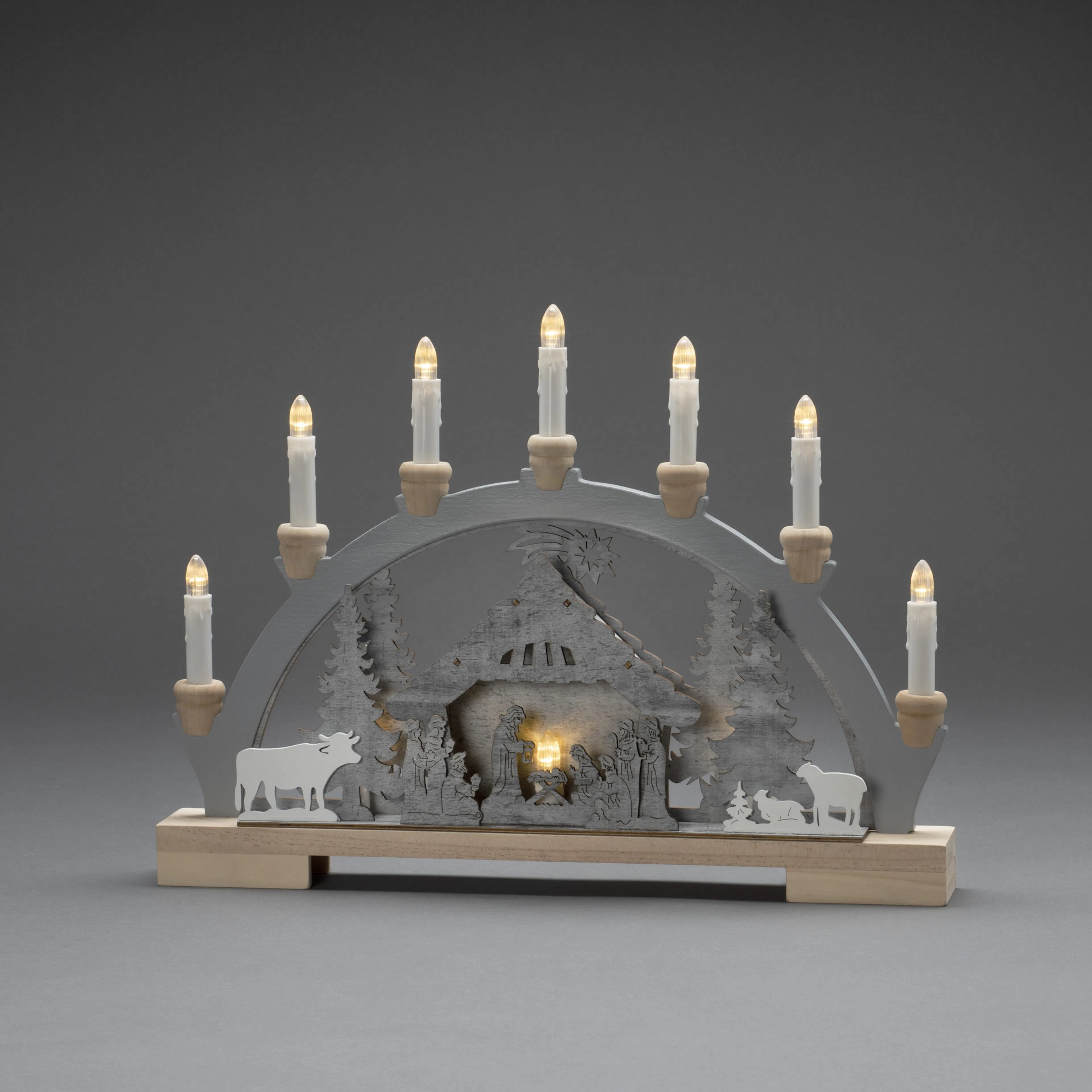 Adventsljusstake Gnosjö Konstsmide Motiv 7 Ljus Hus och Djur
