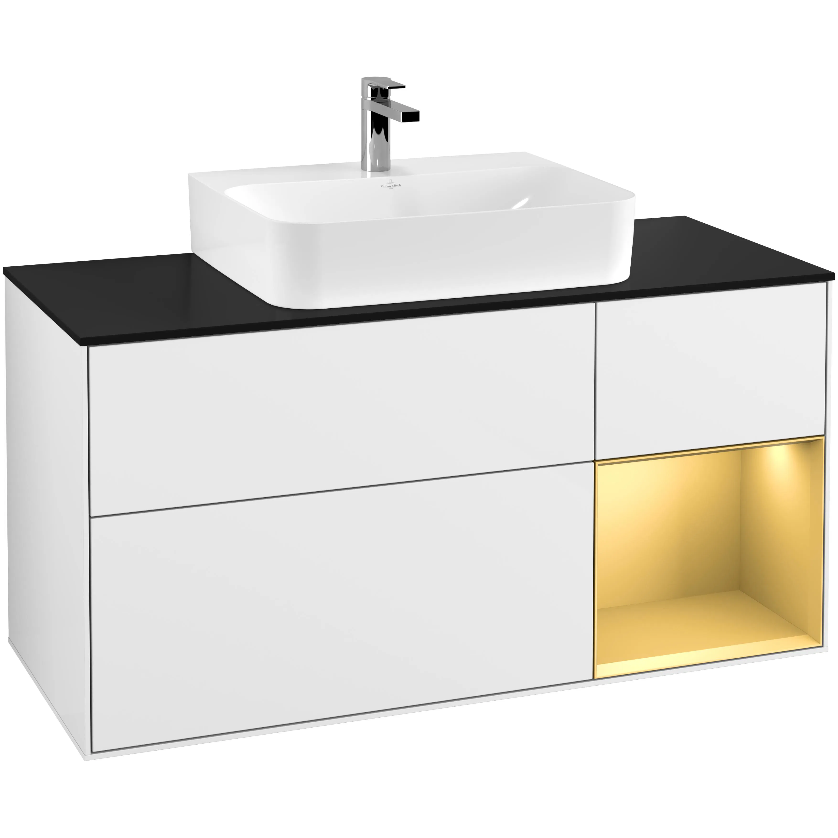 Tvättställsskåp Villeroy & Boch Finion med 3 Lådor Hylla och Bänkskiva för Centrerat Tvättställ