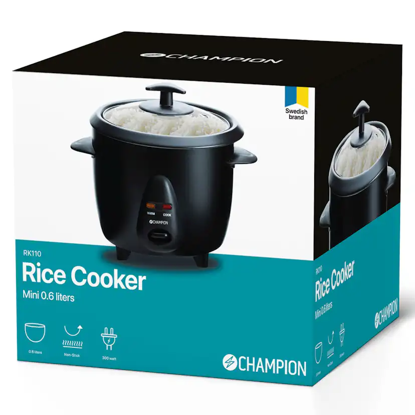 Riskokare Champion Mini 0,6L 300W RK110 Svart