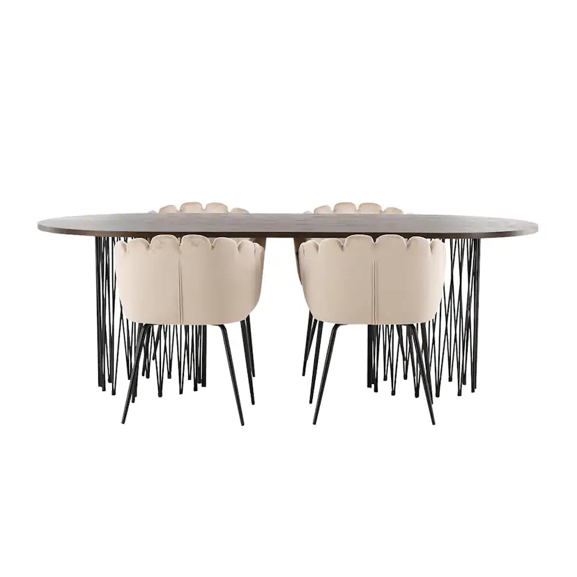 Matgrupp furniture/fashion Stone med 4 Limhamn Stolar