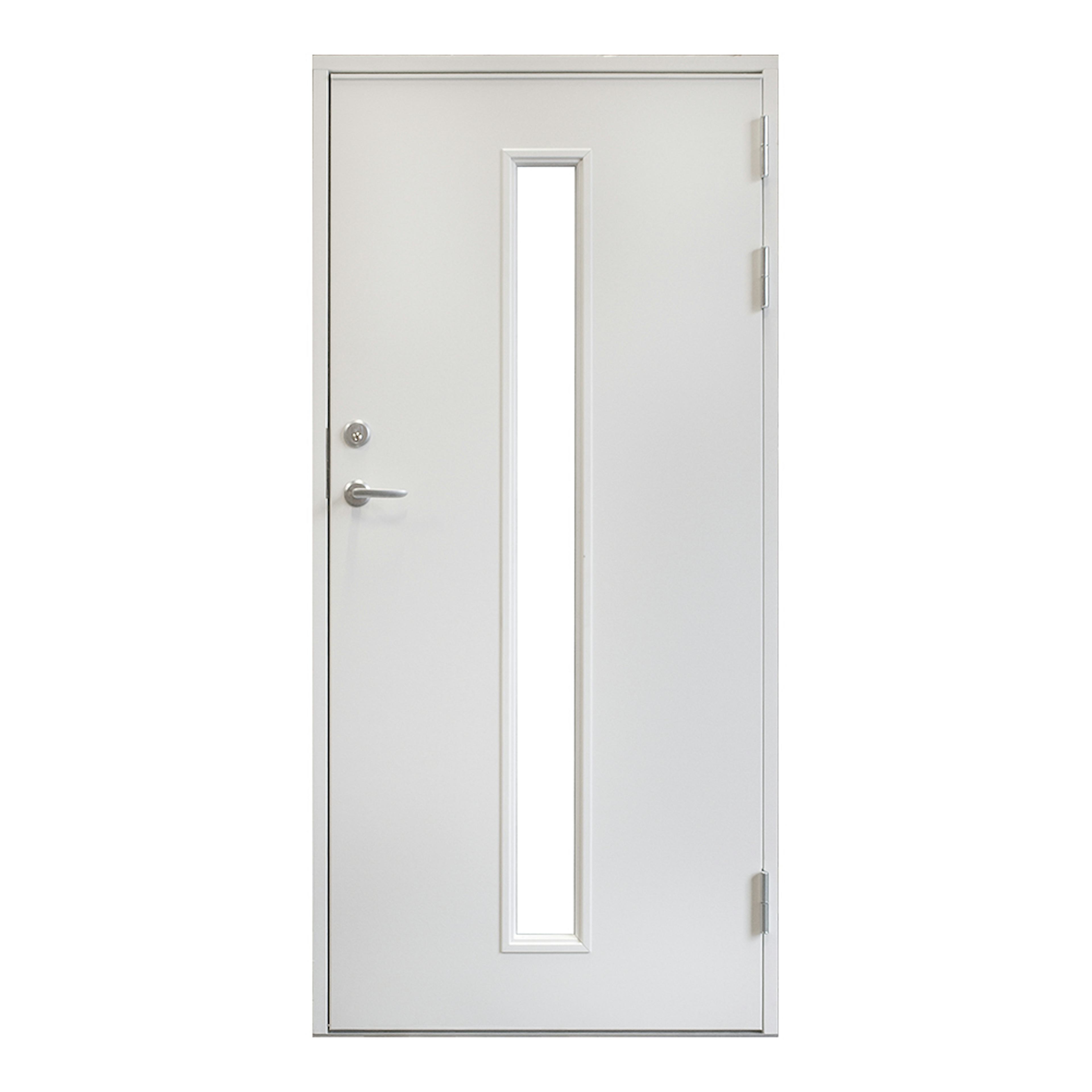 Ytterdörr Landskap Avlångt Glas Vitmålad