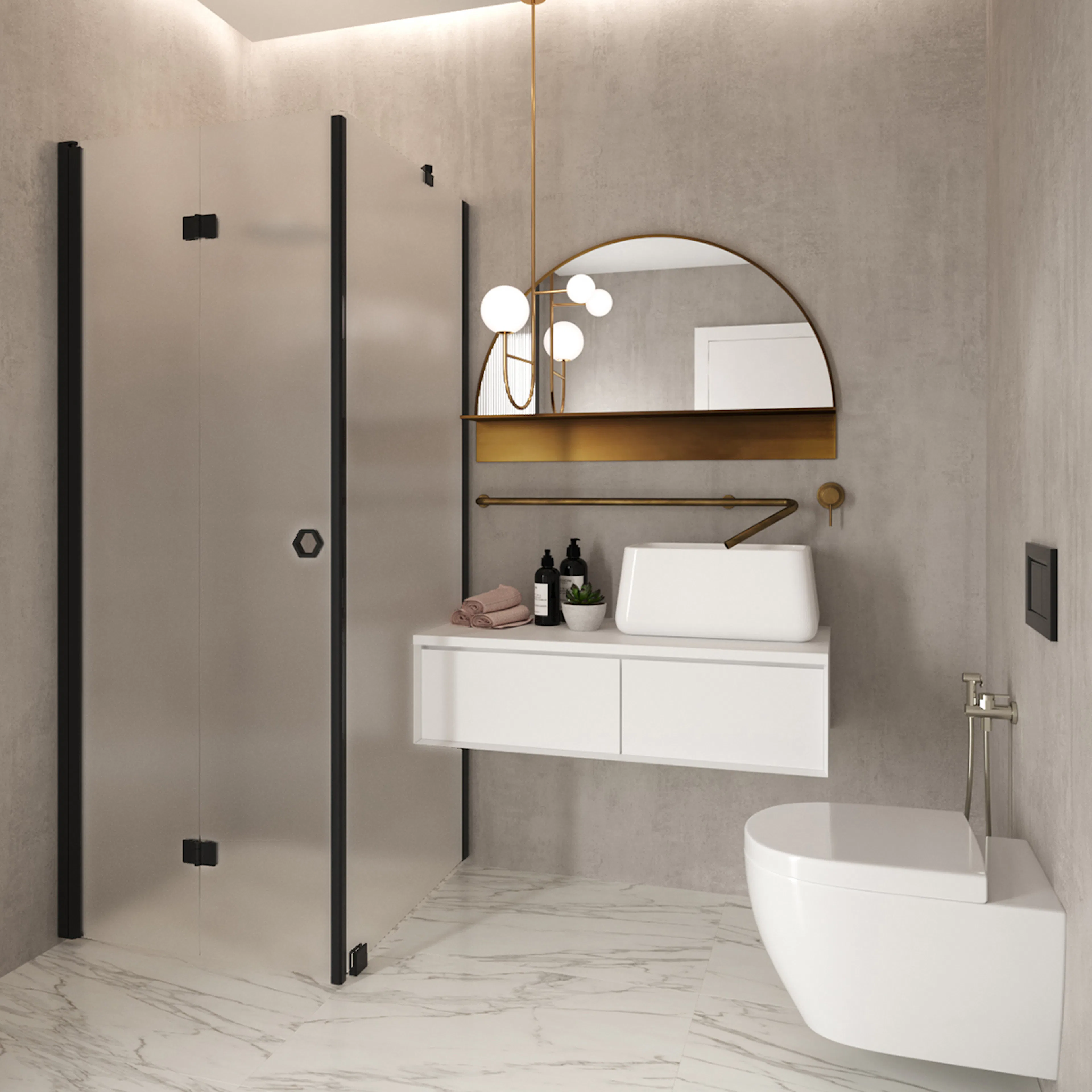 Duschhörn Hietakari Forma 369 Fast Vägg och Vikbar Dörr