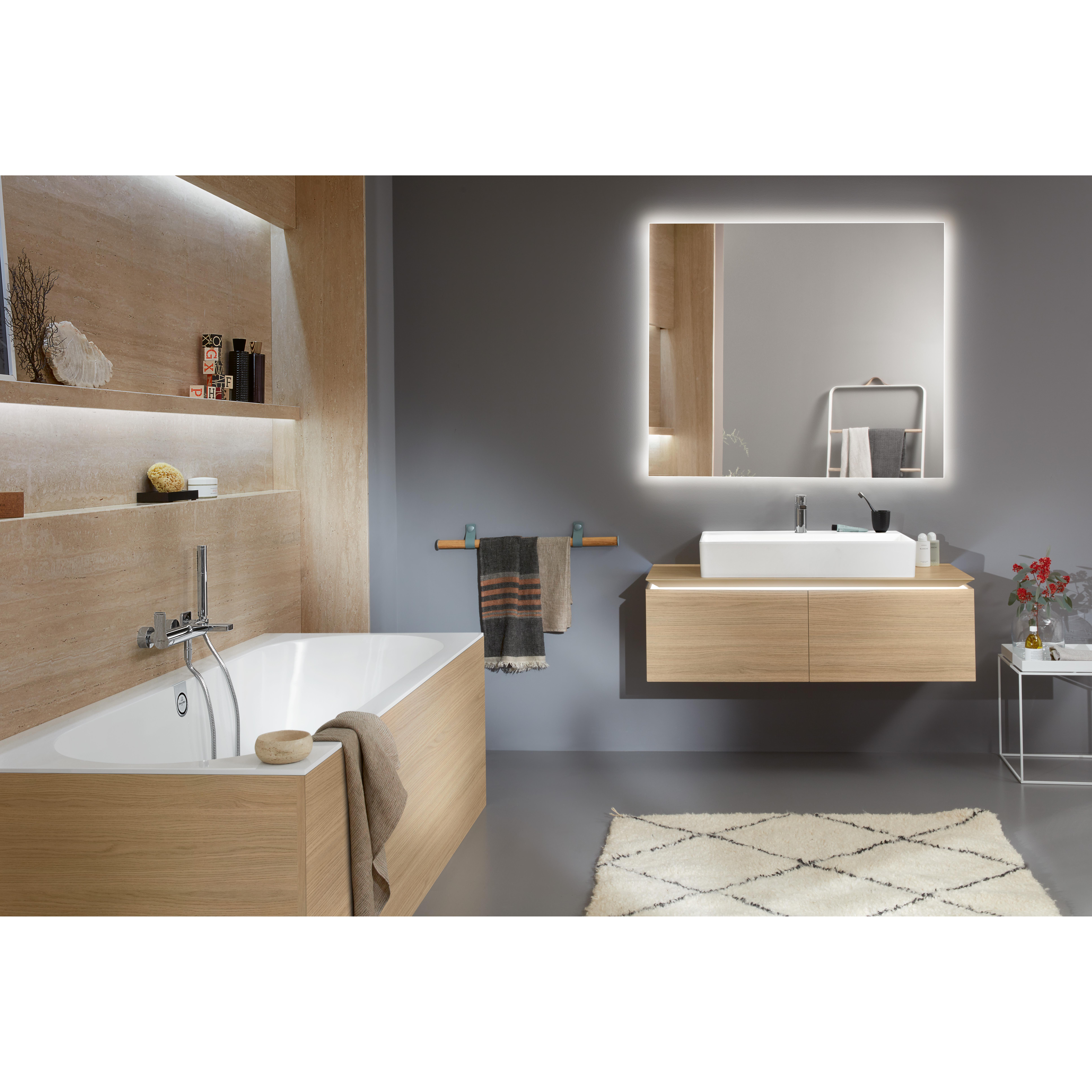 Tvättställ villeroy & Boch Memento 2.0 4A22CGI4 Graphite CeramicPlus, Utan Bräddavlopp, 1200 mm, Med 2 Blandarhål, för Två Enhålsblandare