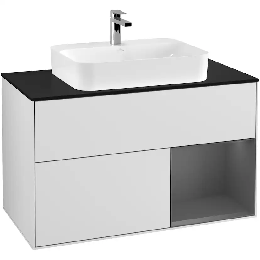 Tvättställsskåp Villeroy & Boch Finion med 2 Lådor Hylla och Bänkskiva för Ytmonterat Tvättställ