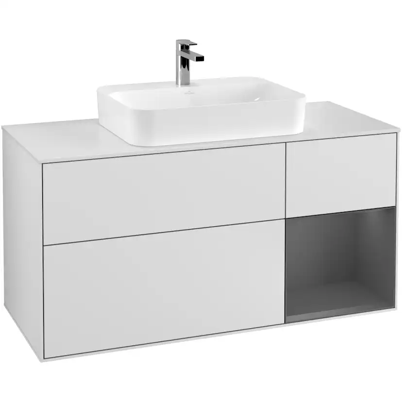 Tvättställsskåp Villeroy & Boch Finion med 3 Lådor Hylla och Bänkskiva för Ytmonterat Tvättställ