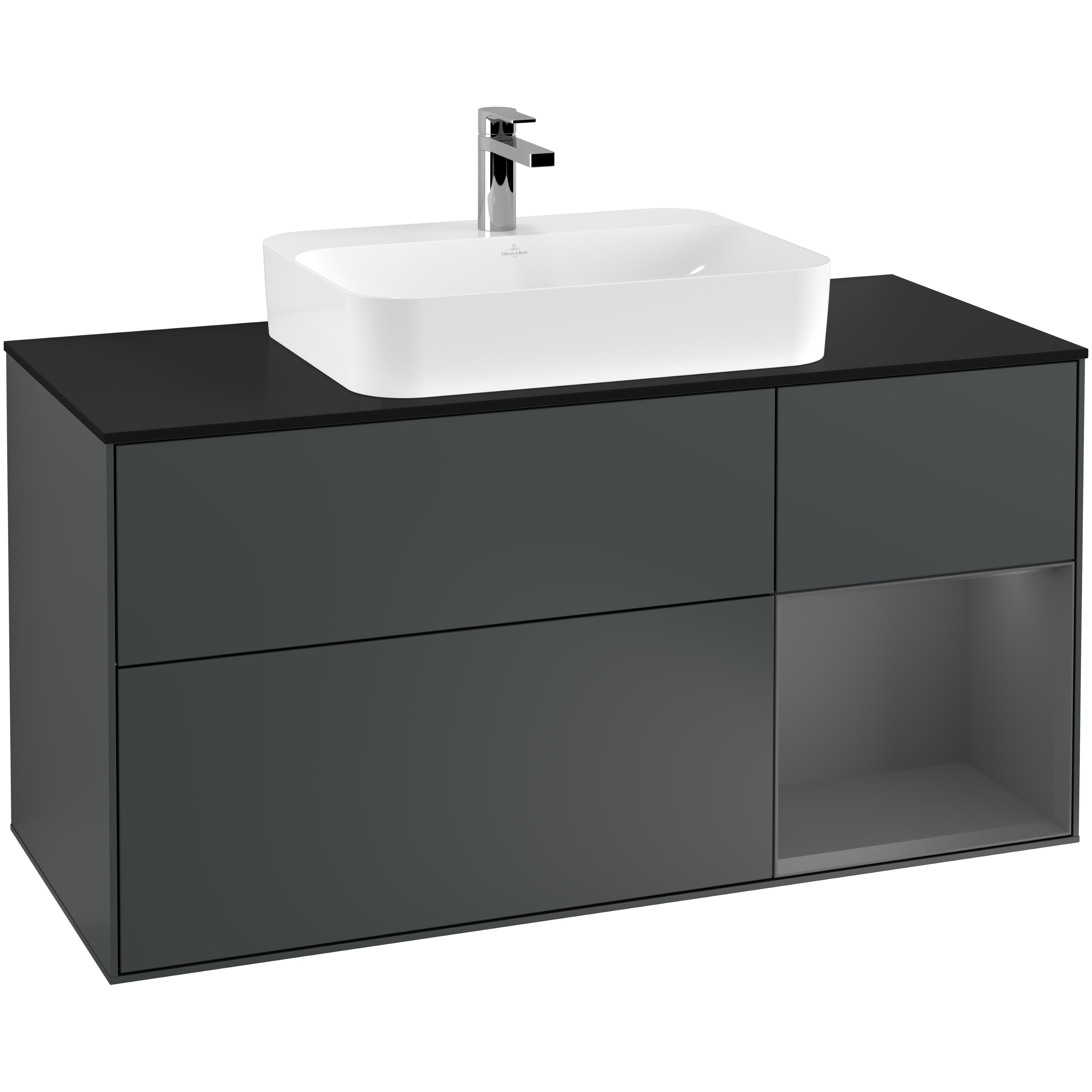 Tvättställsskåp Villeroy & Boch Finion med 3 Lådor Hylla och Bänkskiva för Ytmonterat Tvättställ