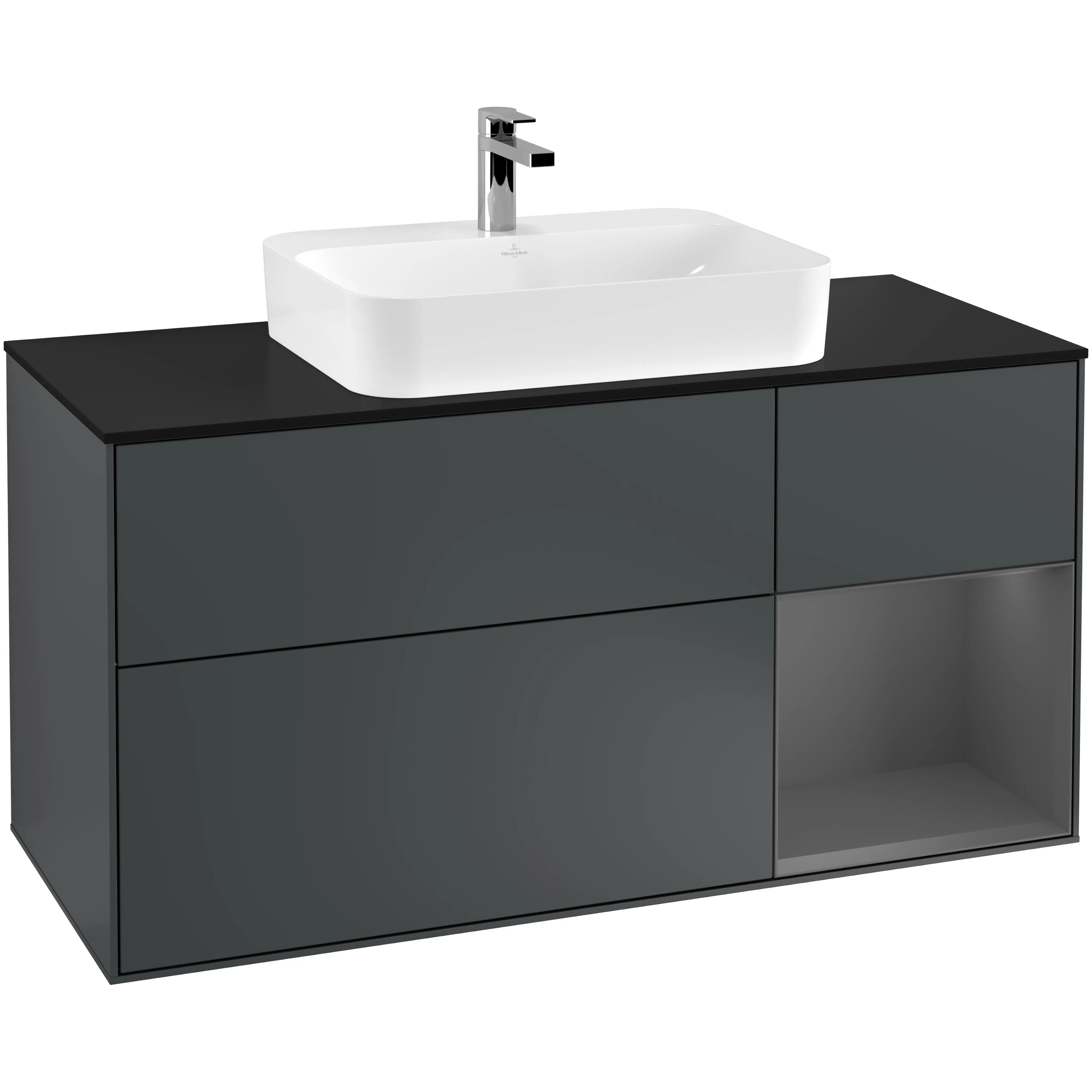 Tvättställsskåp Villeroy & Boch Finion med 3 Lådor Hylla och Bänkskiva för Ytmonterat Tvättställ