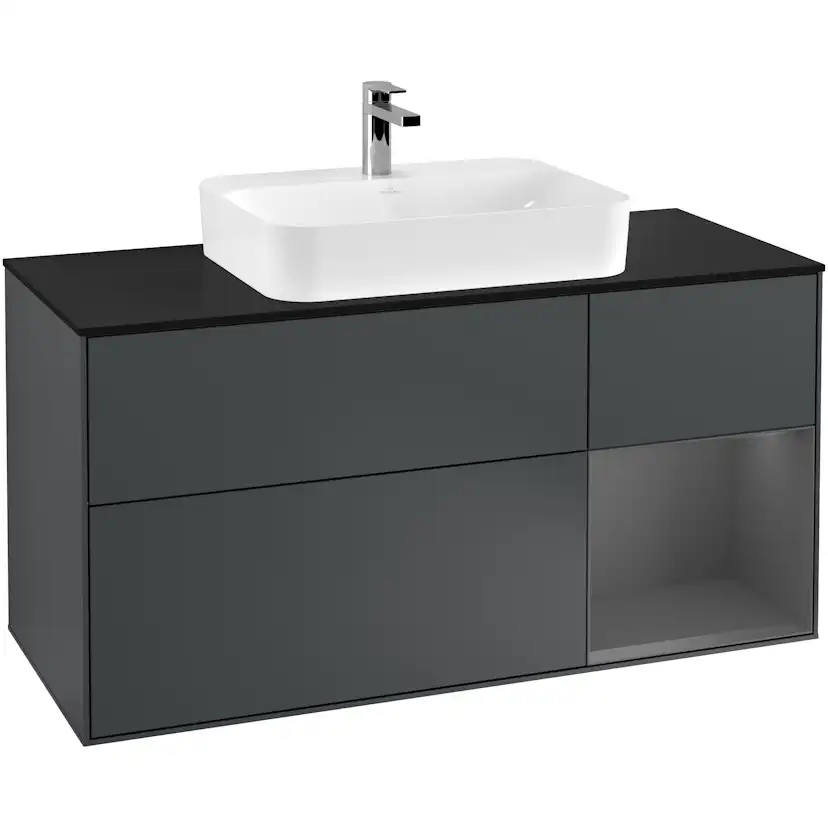 Tvättställsskåp Villeroy & Boch Finion med 3 Lådor Hylla och Bänkskiva för Ytmonterat Tvättställ