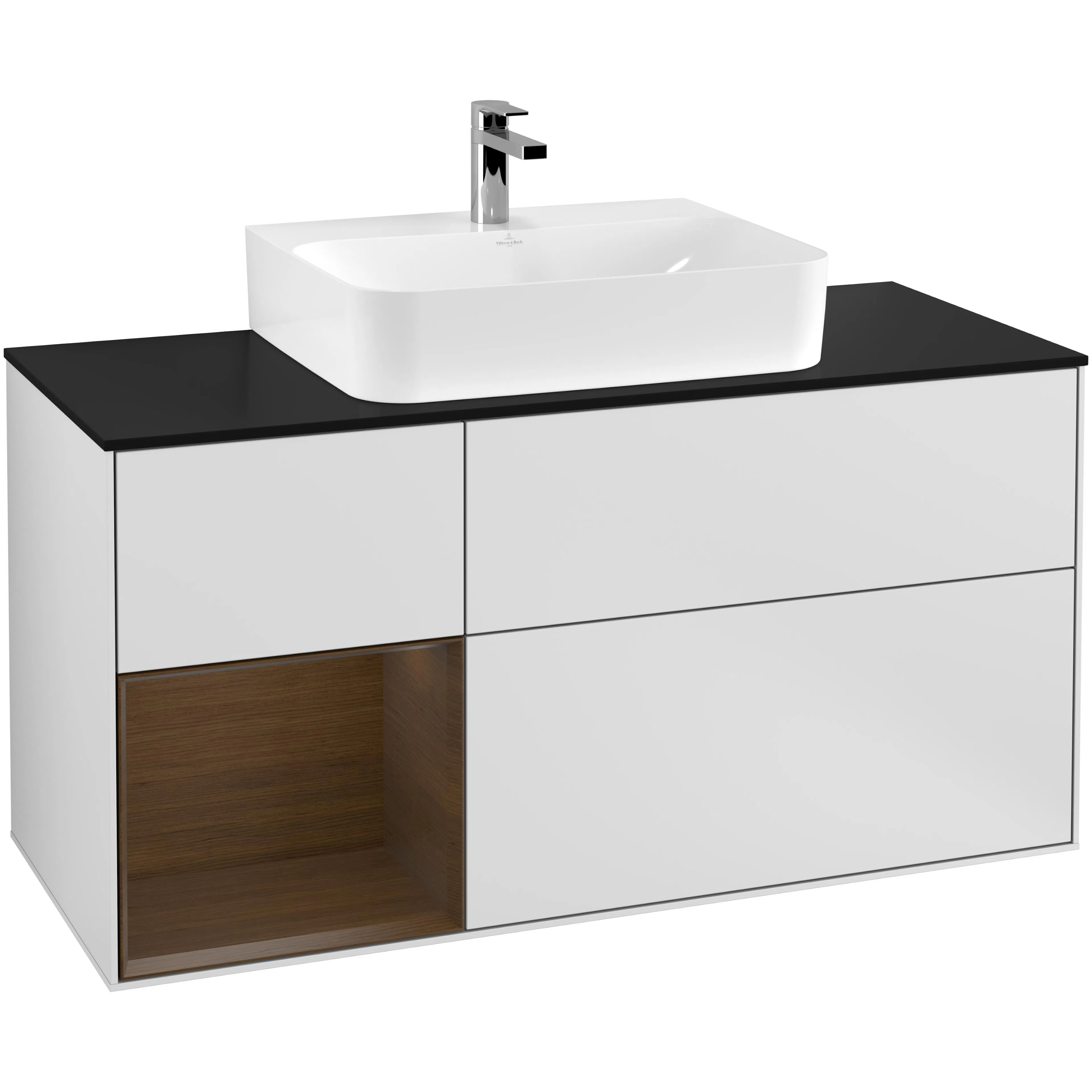 Tvättställsskåp Villeroy & Boch Finion med 3 Lådor Hylla och Bänkskiva för Centrerat Tvättställ