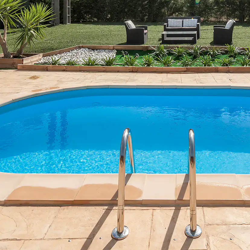 Inground Pool Oval 600 x 320 x 150 cm Mått: 6,0 x 3,2 m, Djup: 1,50 m