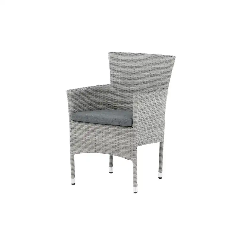 Malina Diningchair 2-pack Alumnium - Grey / Wicker Grå