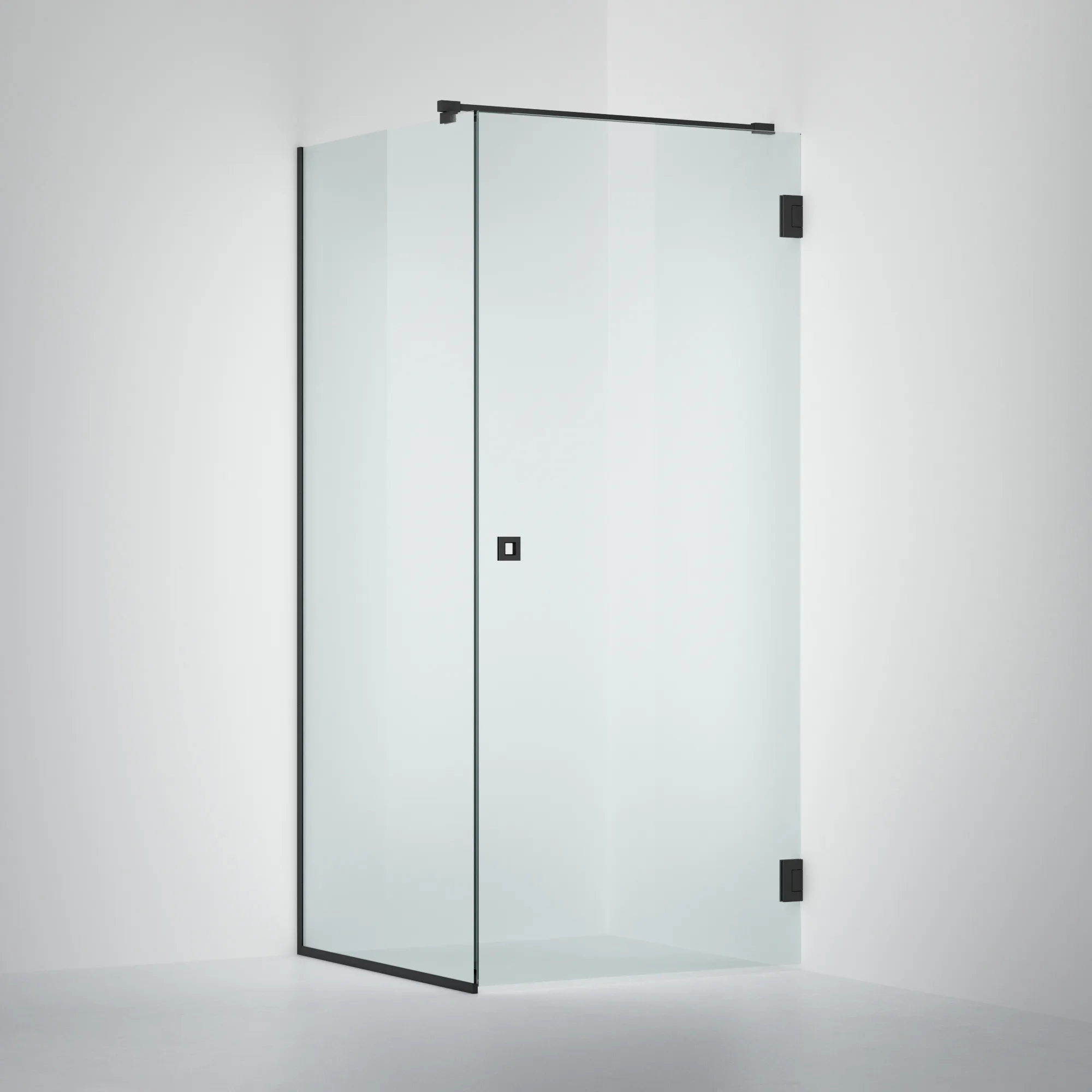 Duschvägg INR Arc 13 Frame 900x800 mm Clear, Black BxH:900x800mm, Yta: Matt, Färg Profil: Mattsvart, Klarglas