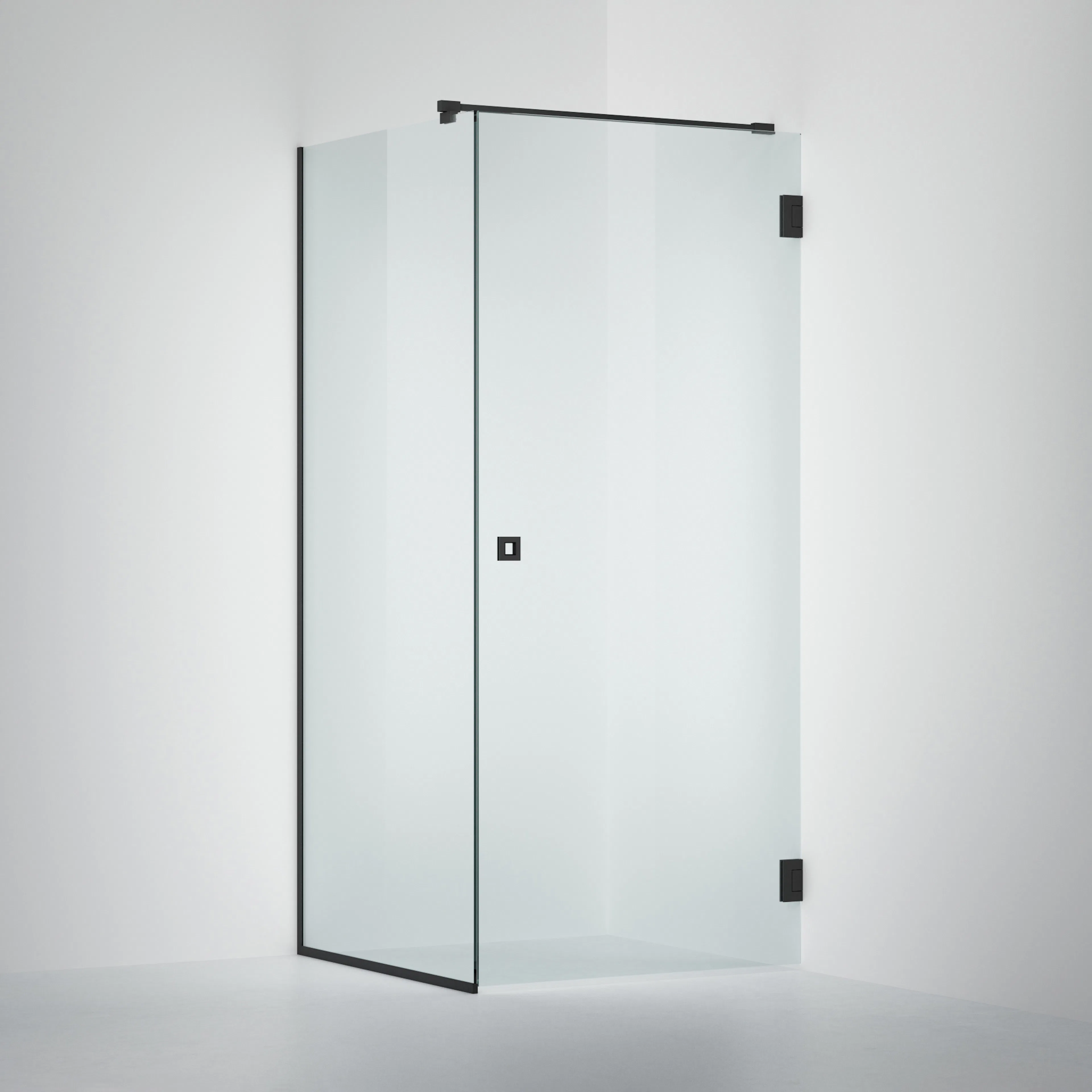 Duschvägg INR Arc 13 Frame 900x800 mm Clear, Black BxH:900x800mm, Yta: Matt, Färg Profil: Mattsvart, Klarglas