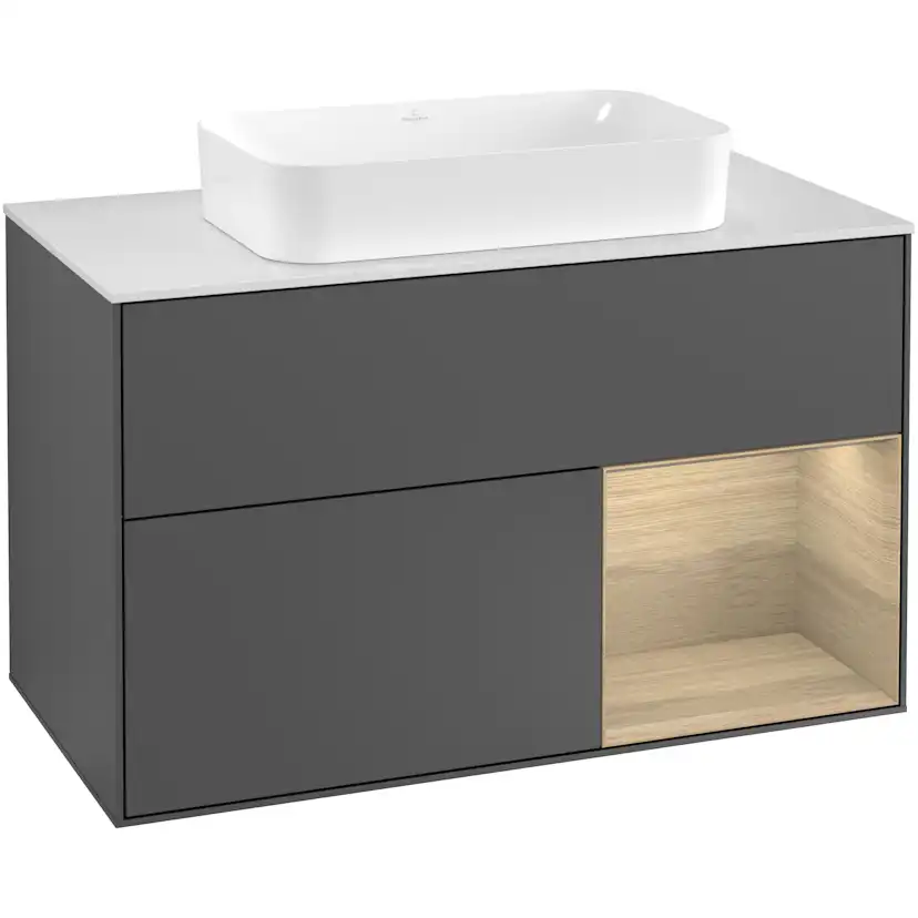 Tvättställsskåp Villeroy & Boch Finion med 2 Lådor Hylla och Bänkskiva för Fristående Tvättställ