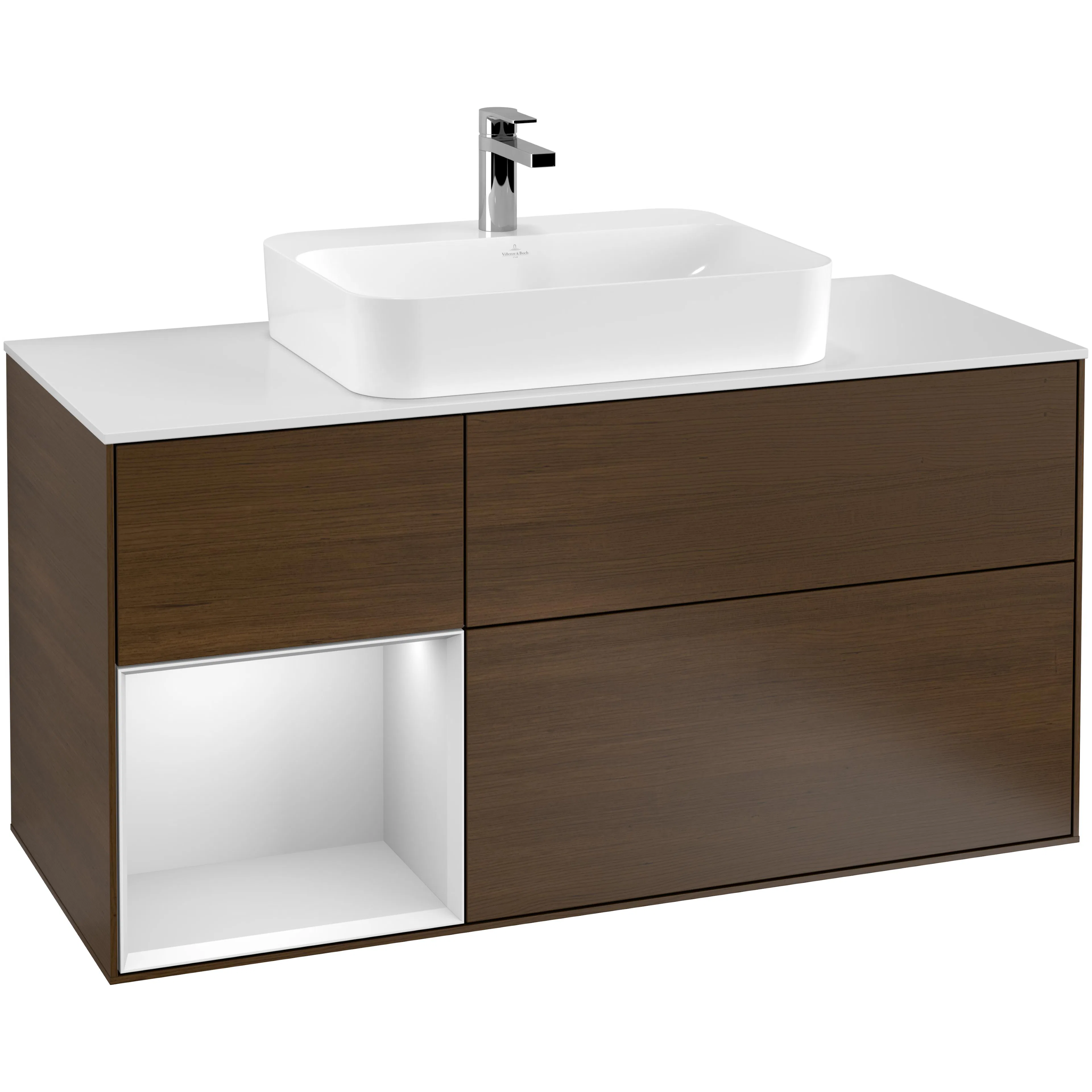 Tvättställsskåp Villeroy & Boch Finion med 3 Lådor Hylla och Bänkskiva för Ytmonterat Tvättställ