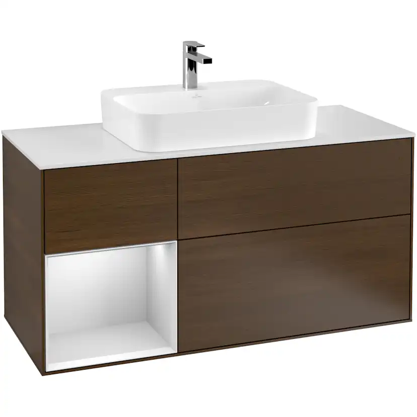 Tvättställsskåp Villeroy & Boch Finion med 3 Lådor Hylla och Bänkskiva för Ytmonterat Tvättställ
