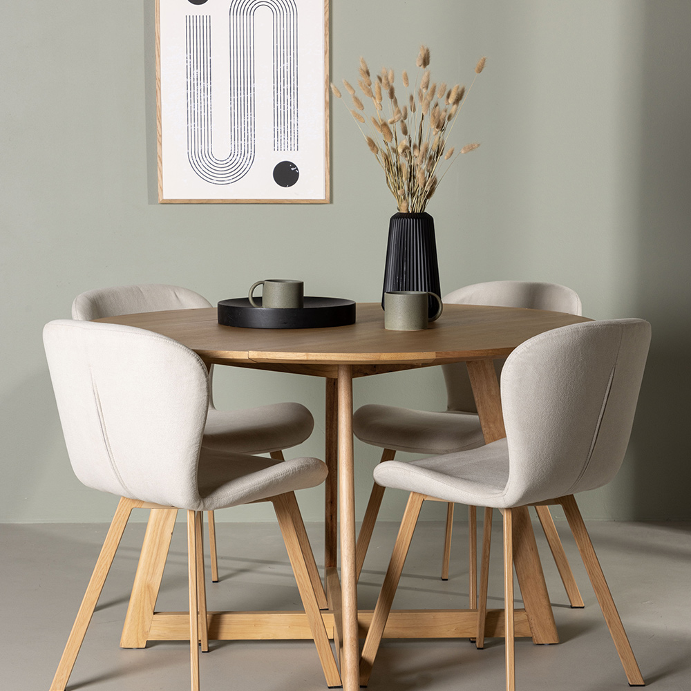 Matgrupp Venture Home Yakidon Ø120 cm med 4 st Lilja stolar