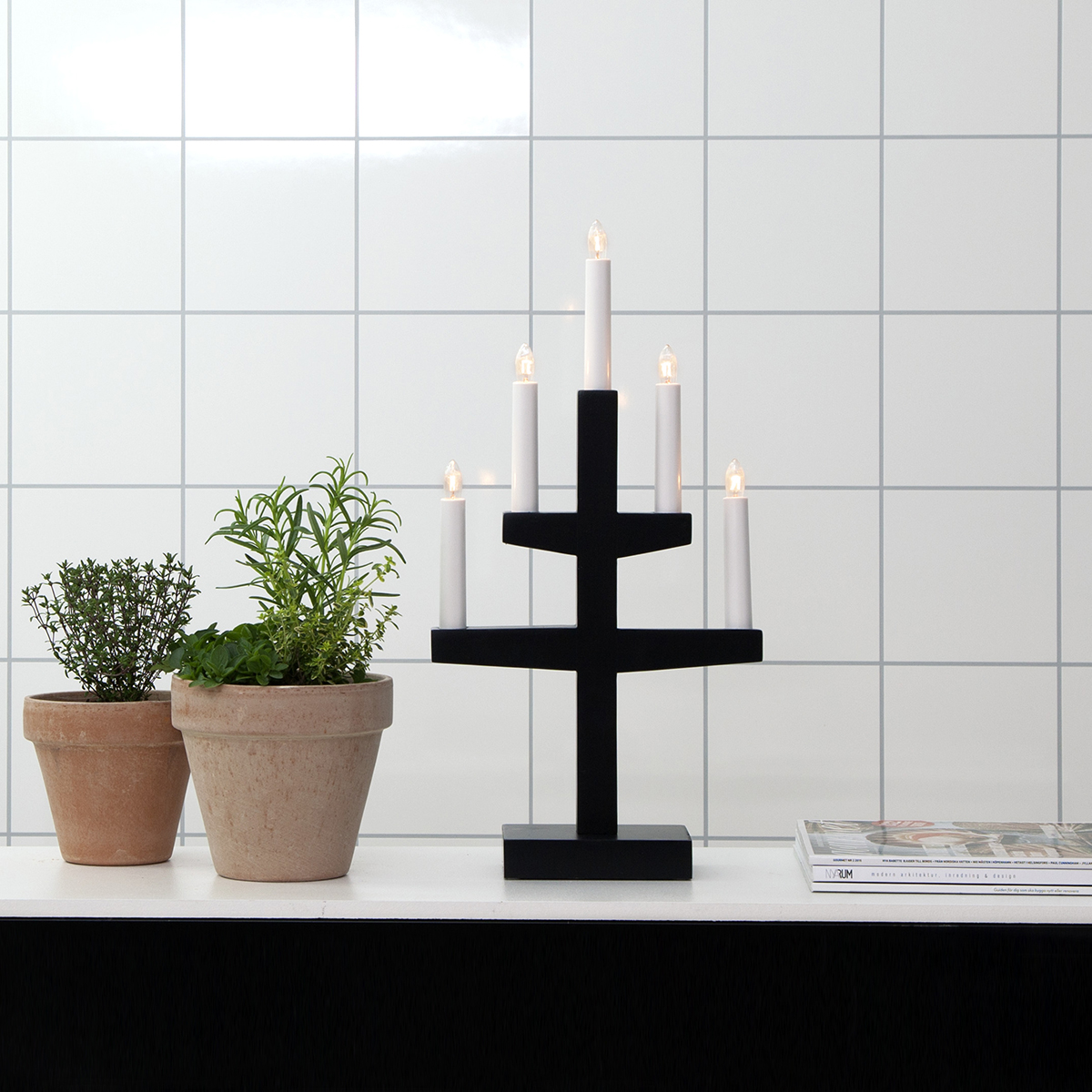 Ljusstake Star Trading Trapp 5-armad Adventsljusstake