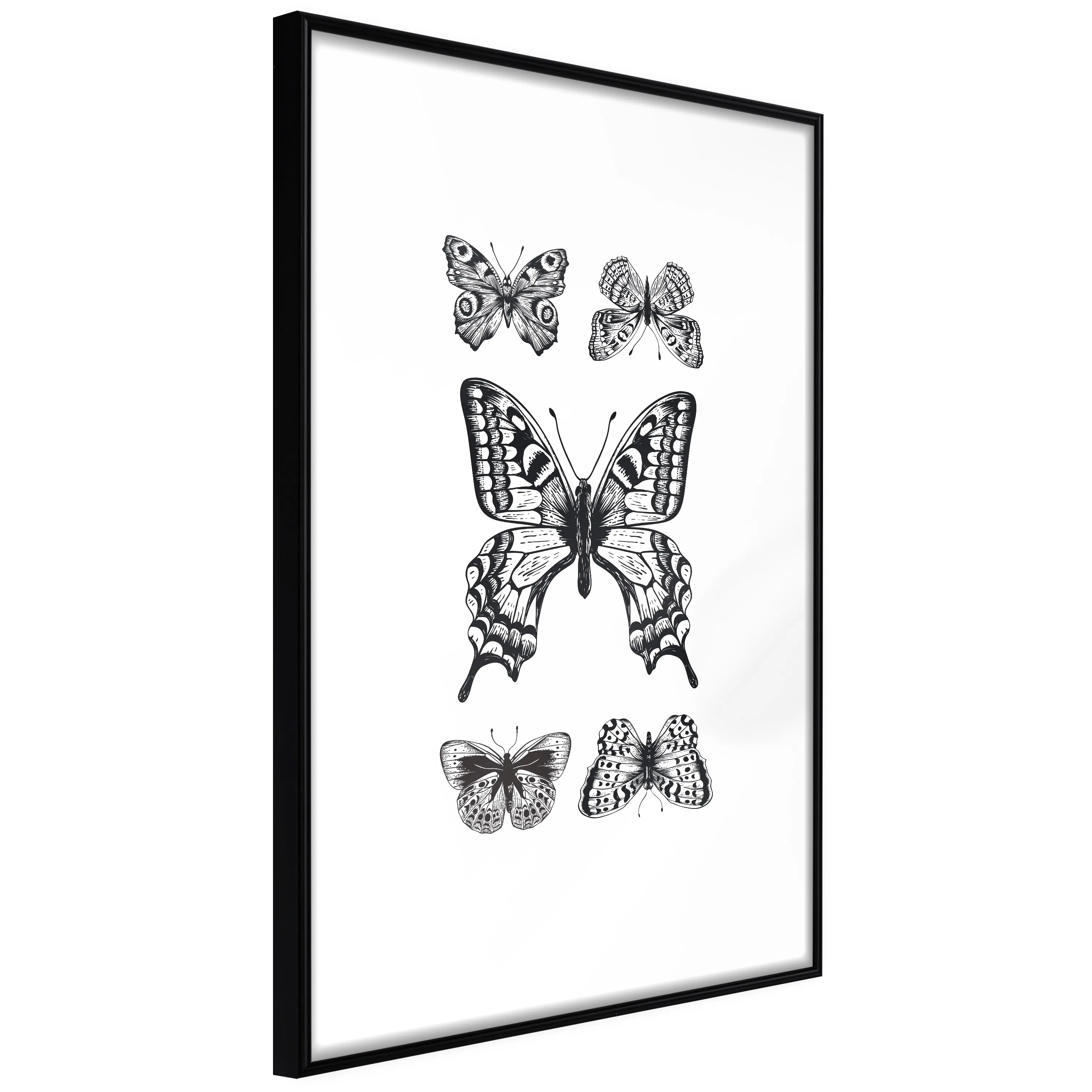 Poster Artgeist Affisch Five Butterflies