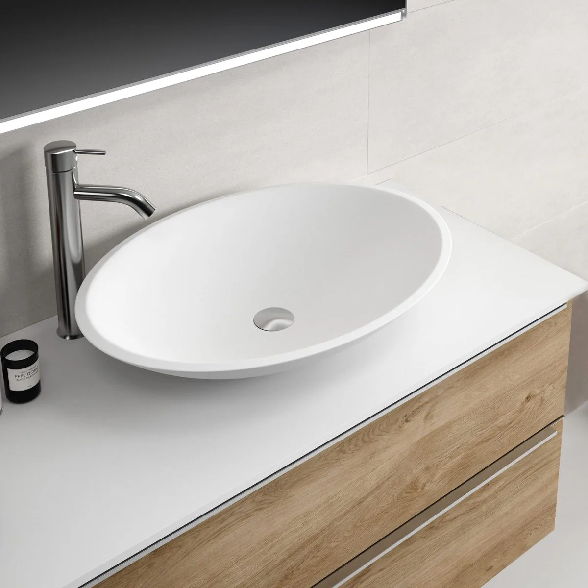 Bänkskiva Tenfors Solid Surface Mattvit
