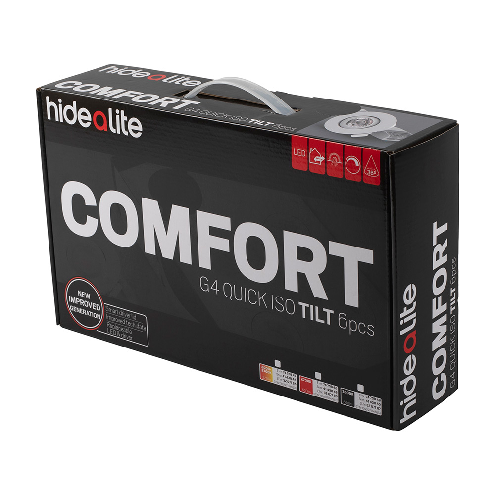 Downlight Hide-a-lite Comfort G4 Q ISO Tilt 6-pack LED Vit 927, Dimbar