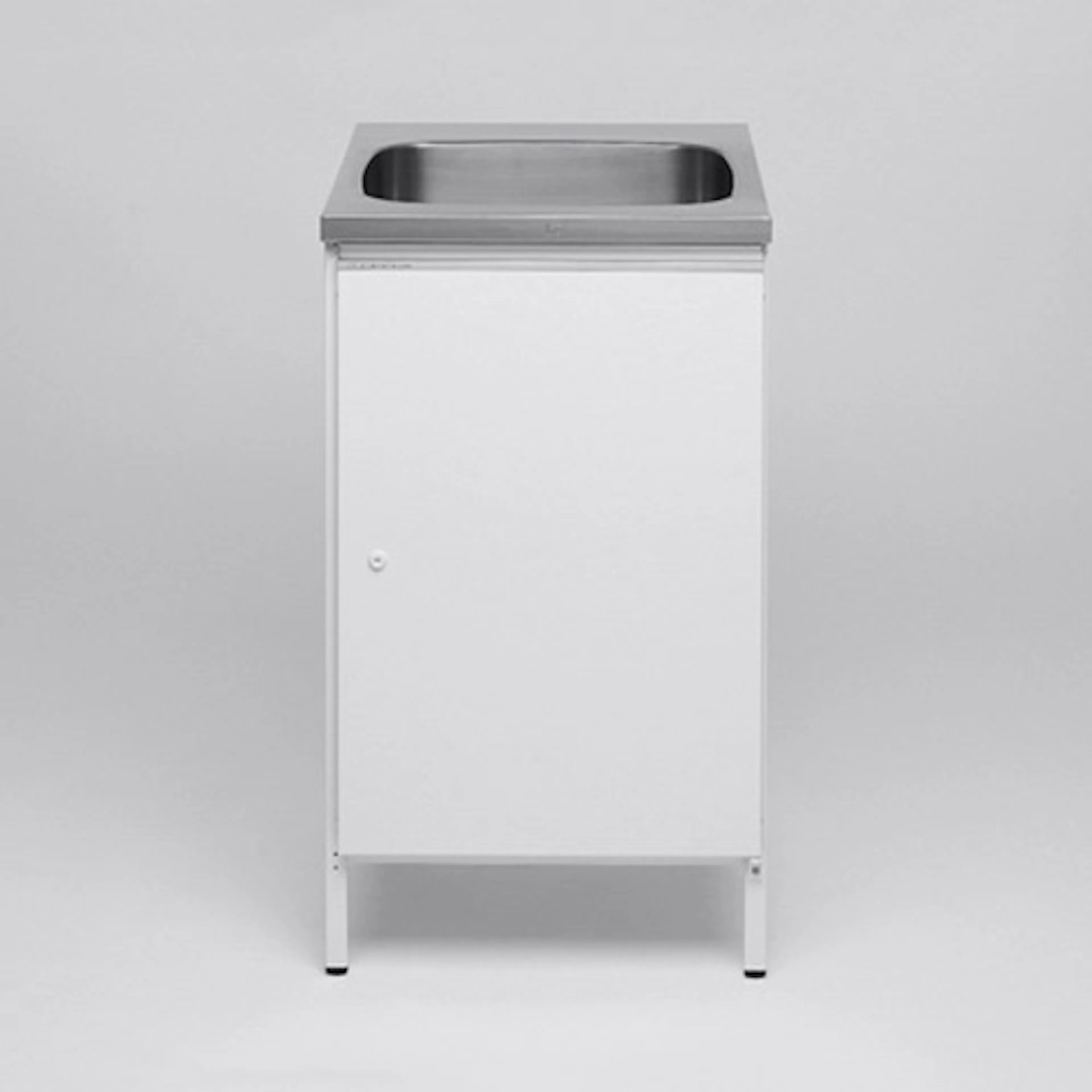 Tvättbänk Contura Steel CAB 5 Bänkskåp för Tvättstuga med Låsbar Dörr Vit