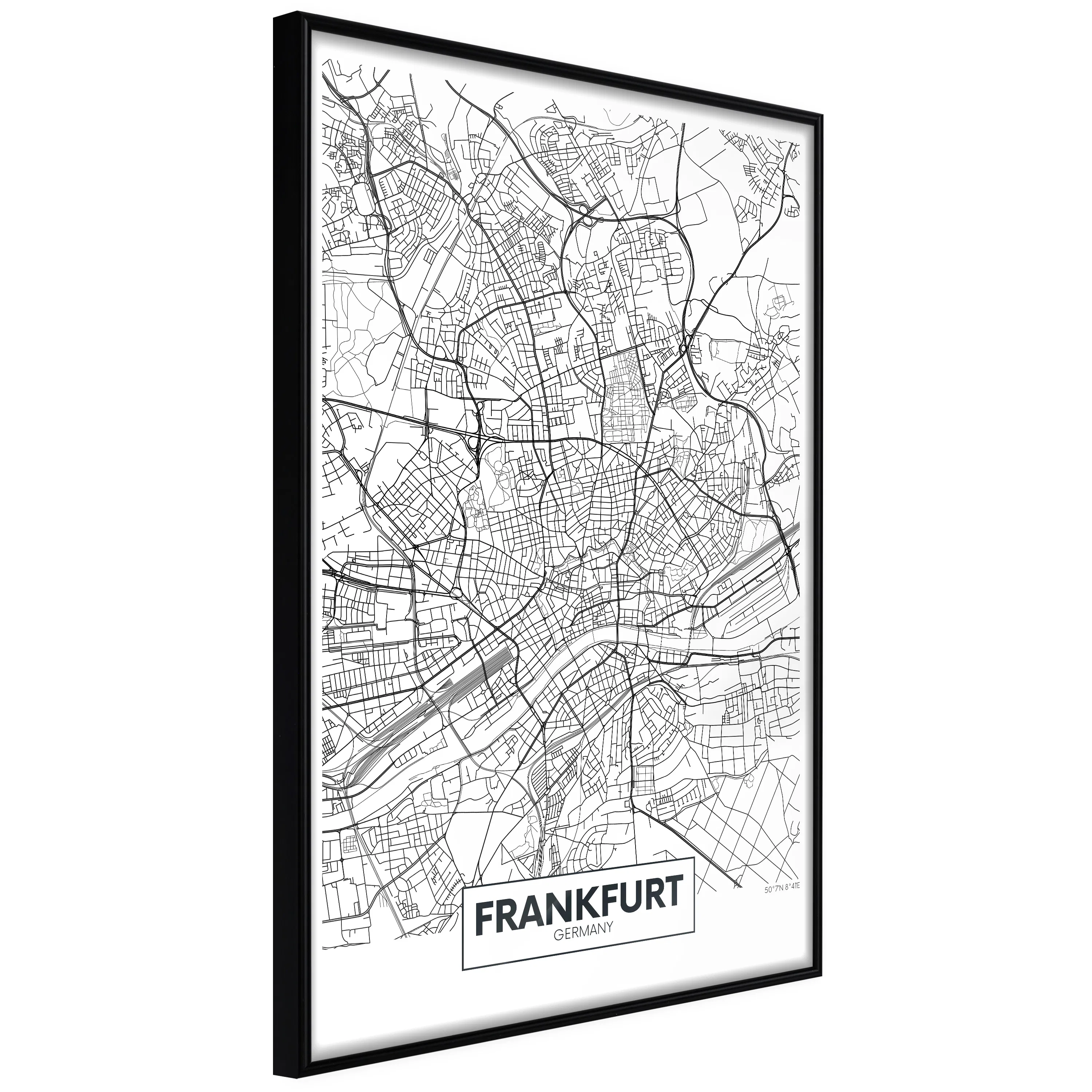 Poster Artgeist Affisch Map of Frankfurt