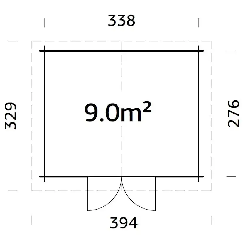 Stuga Palmako Alice 9,3 m2 (inv. 9,0 m2)