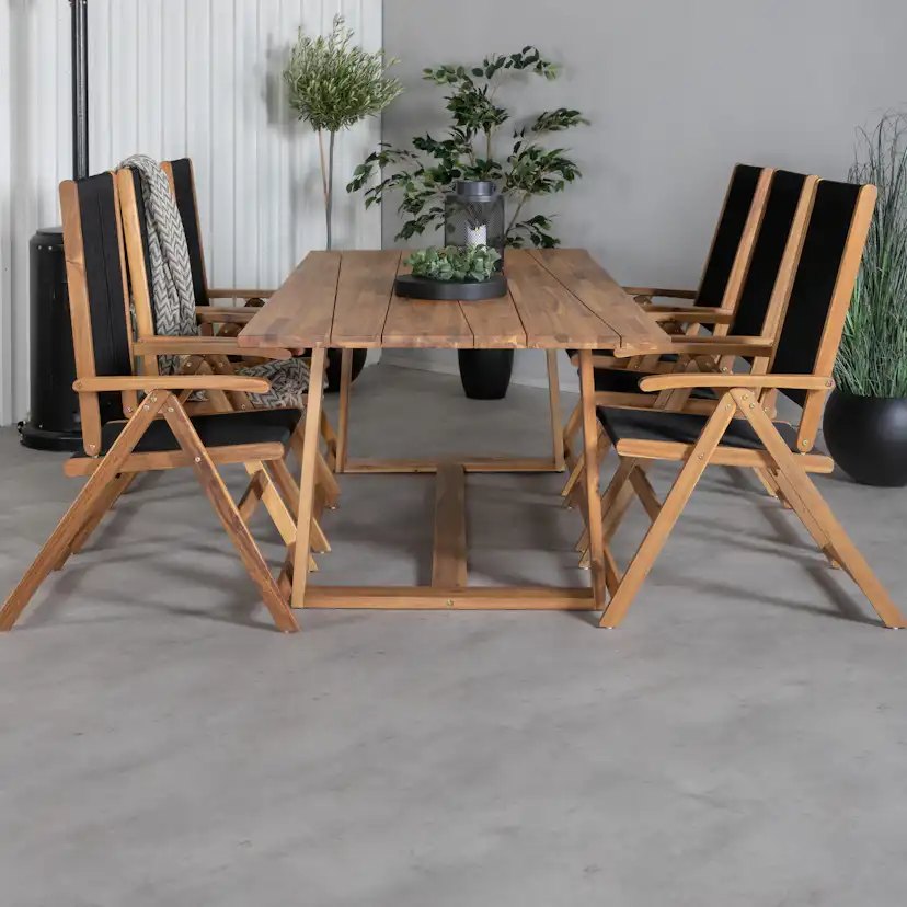Matgrupp Venture Home Plarra med 6 Jimbo Vikbara Matstolar