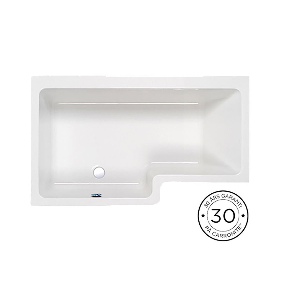 Quantum Showerbath Carr 1500x700/850mm Carronite®, Vänster