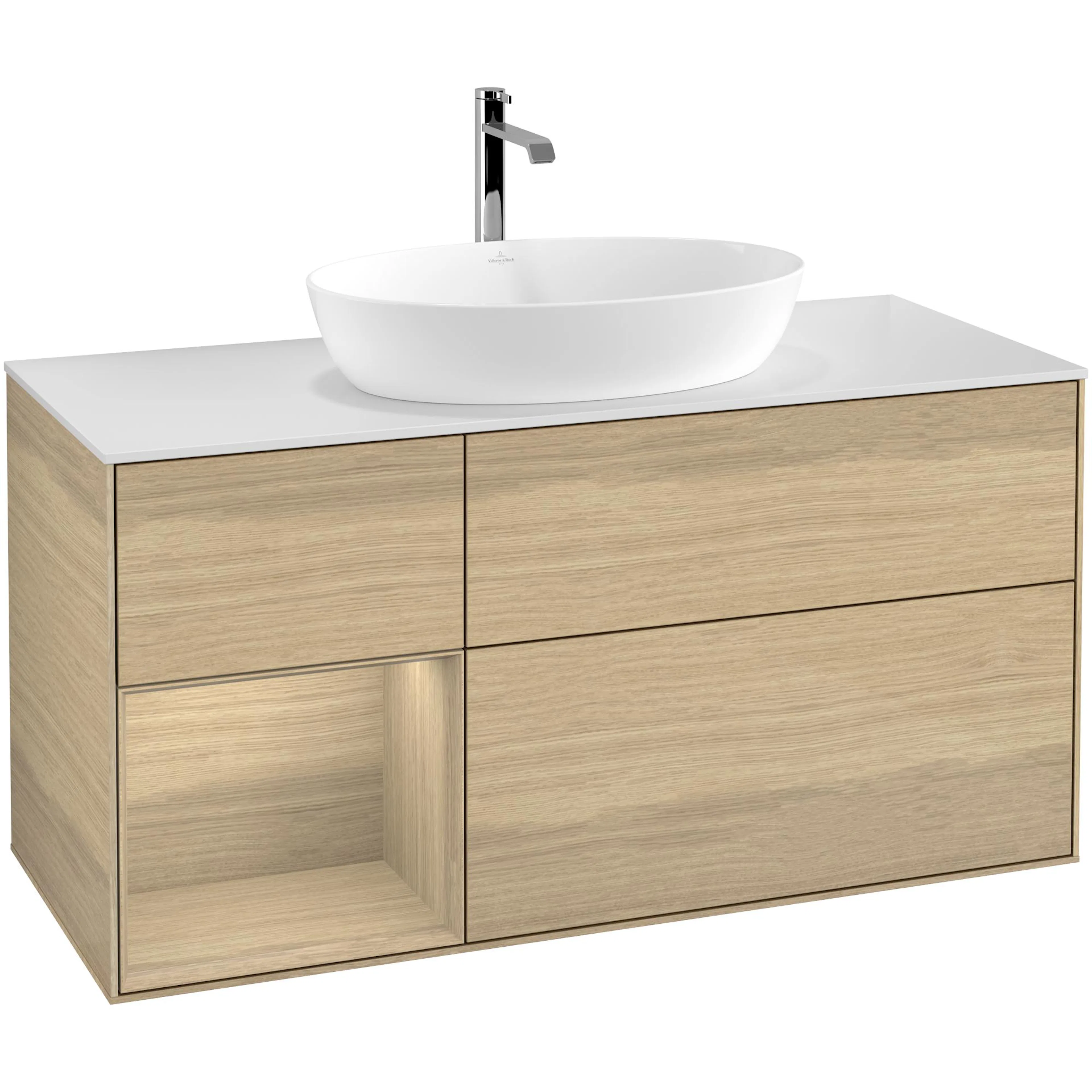 Tvättställsskåp Villeroy & Boch Finion med 3 Lådor Hylla och Bänkskiva för Fristående Tvättställ från Artis & Collaro