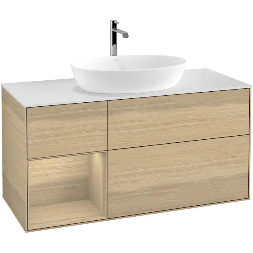 Tvättställsskåp Villeroy & Boch Finion med 3 Lådor Hylla och Bänkskiva för Fristående Tvättställ från Artis & Collaro