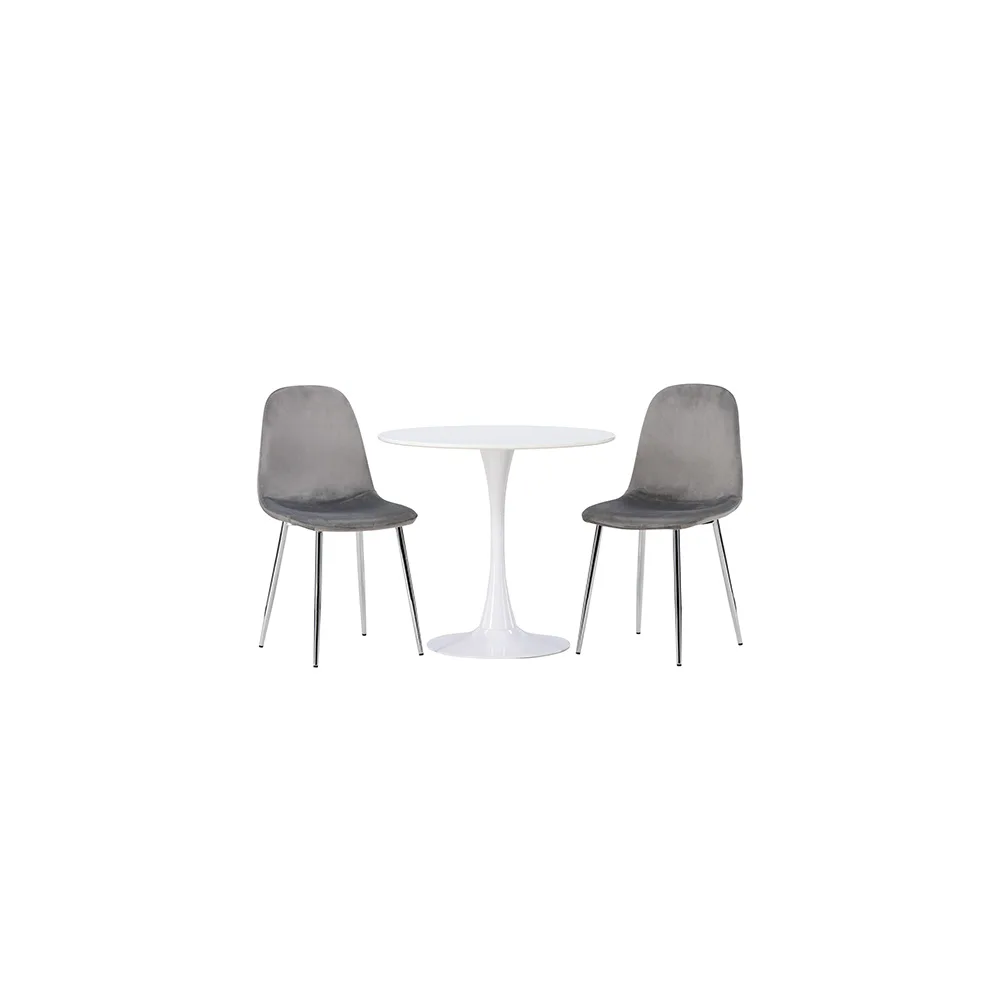 Matgrupp Venture Home Hamden Ø80 cm med 2 st Eva stolar