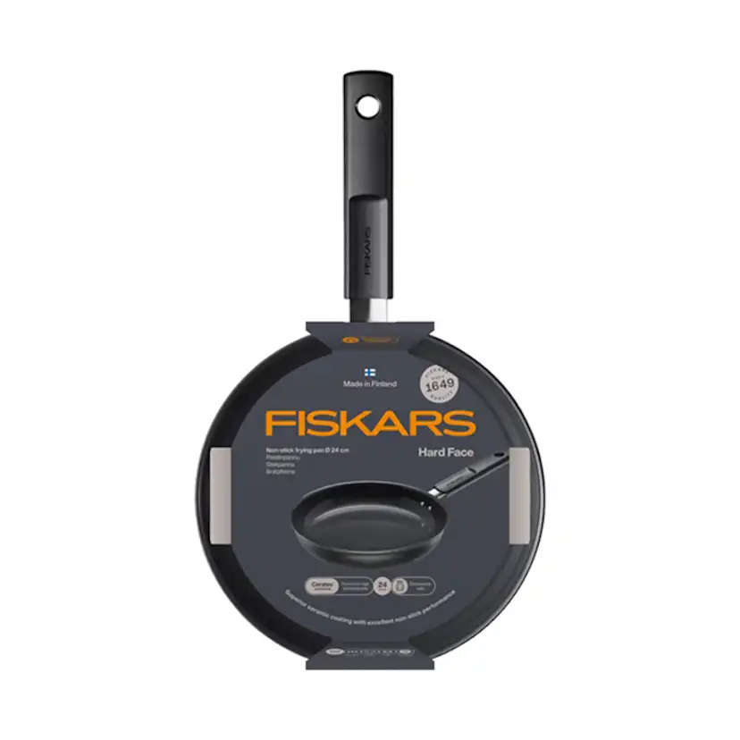 Stekpanna Fiskars Hard Face 24 cm Med Non-Stick Beläggning och Silikonlock