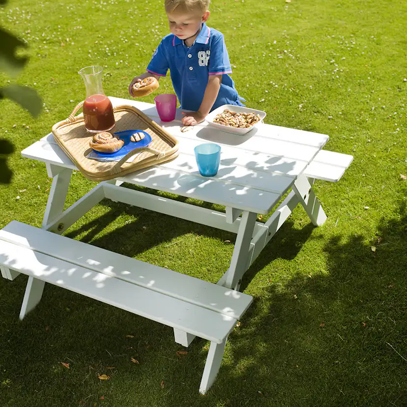 Barngrupp Picnic mini vitlaserad furu Vit