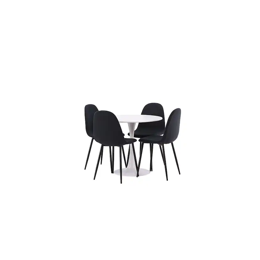 Matgrupp Venture Home Hamden Ø80 cm med 4 Polar stolar