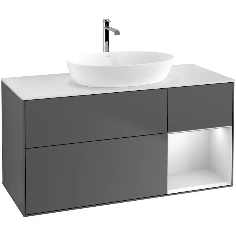 Tvättställsskåp Villeroy & Boch Finion med 3 Lådor Hylla och Bänkskiva för Fristående Tvättställ från Artis & Collaro