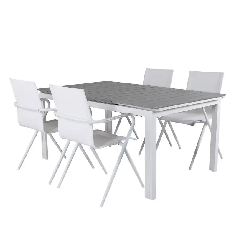 Matgrupp Venture Home Lova 160 Vit med 4 Aspen Matstolar