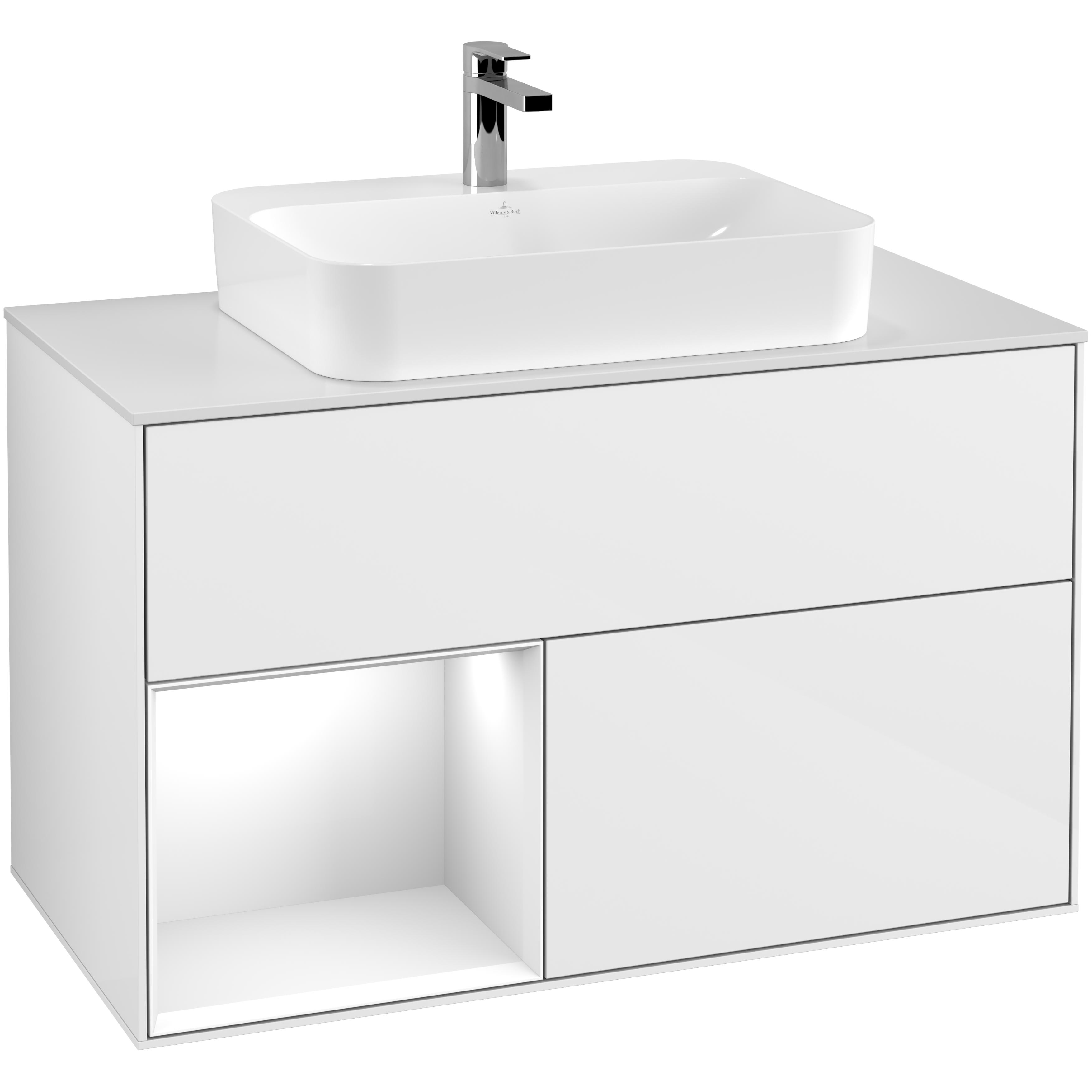 Tvättställsskåp Villeroy & Boch Finion med 2 Lådor Hylla och Bänkskiva för Ytmonterat Tvättställ