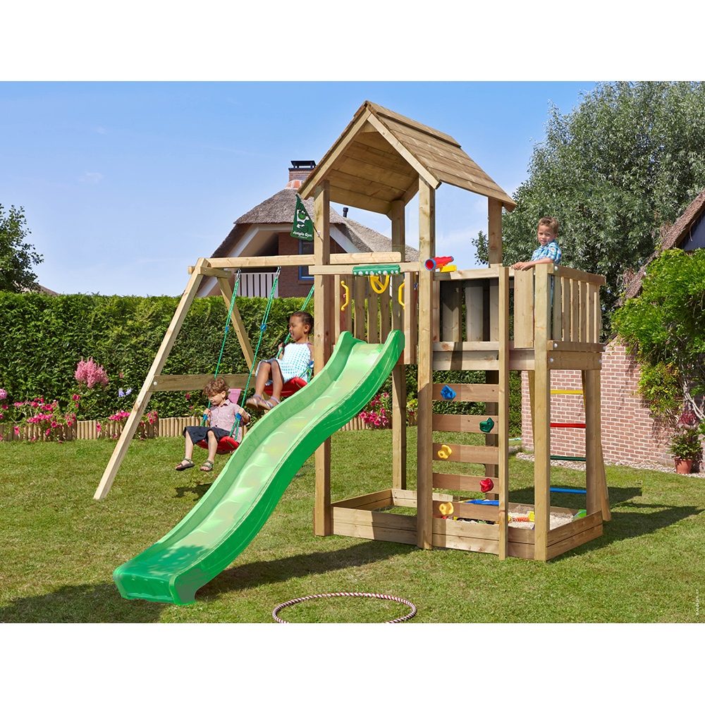 Lektorn Jungle Gym Mansion 2.1 Gungmodul Grön Rutschkana & Sand