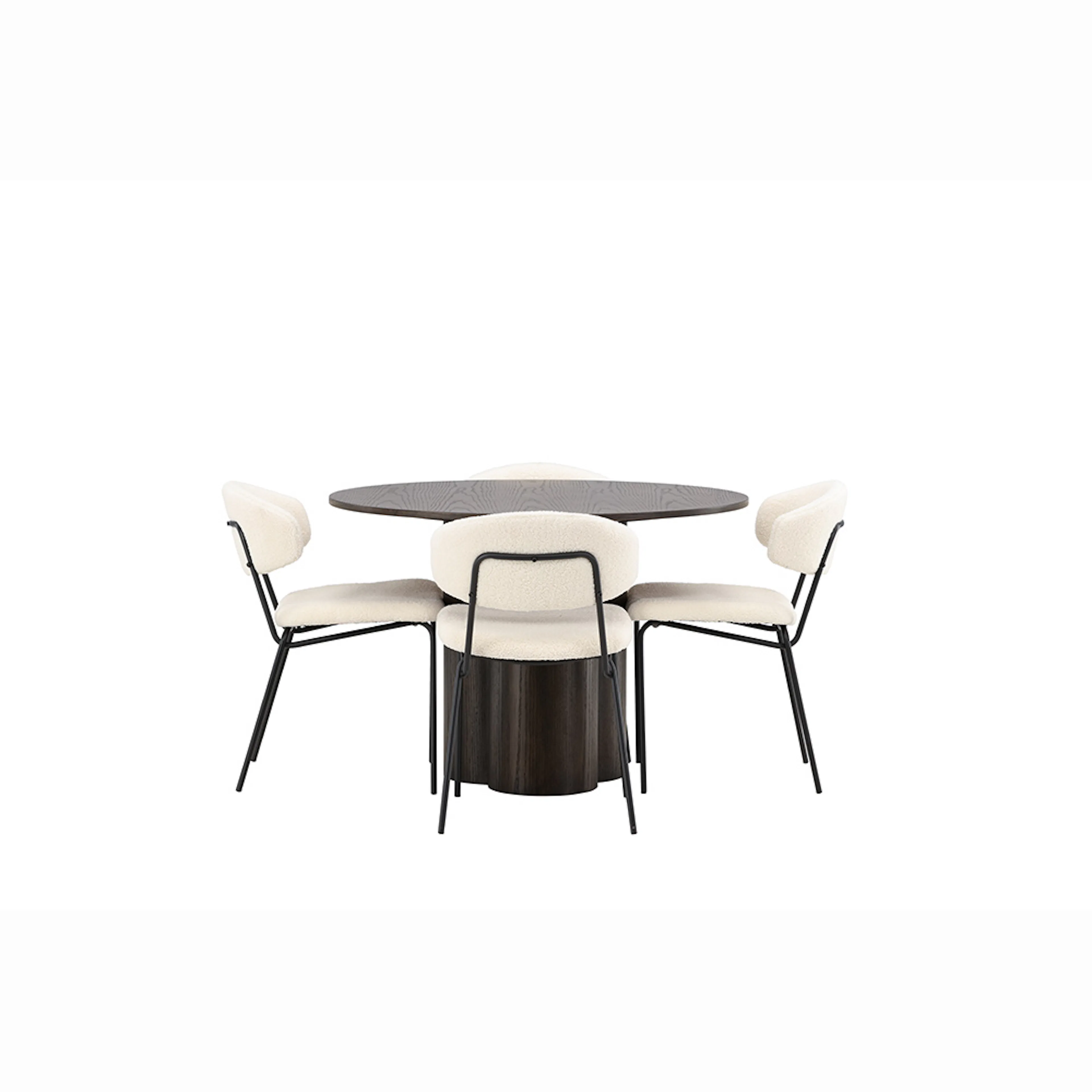 Olivia Dining Table - Mocca / Mocca Veneer +Chico Dining Cha Vit/Ek