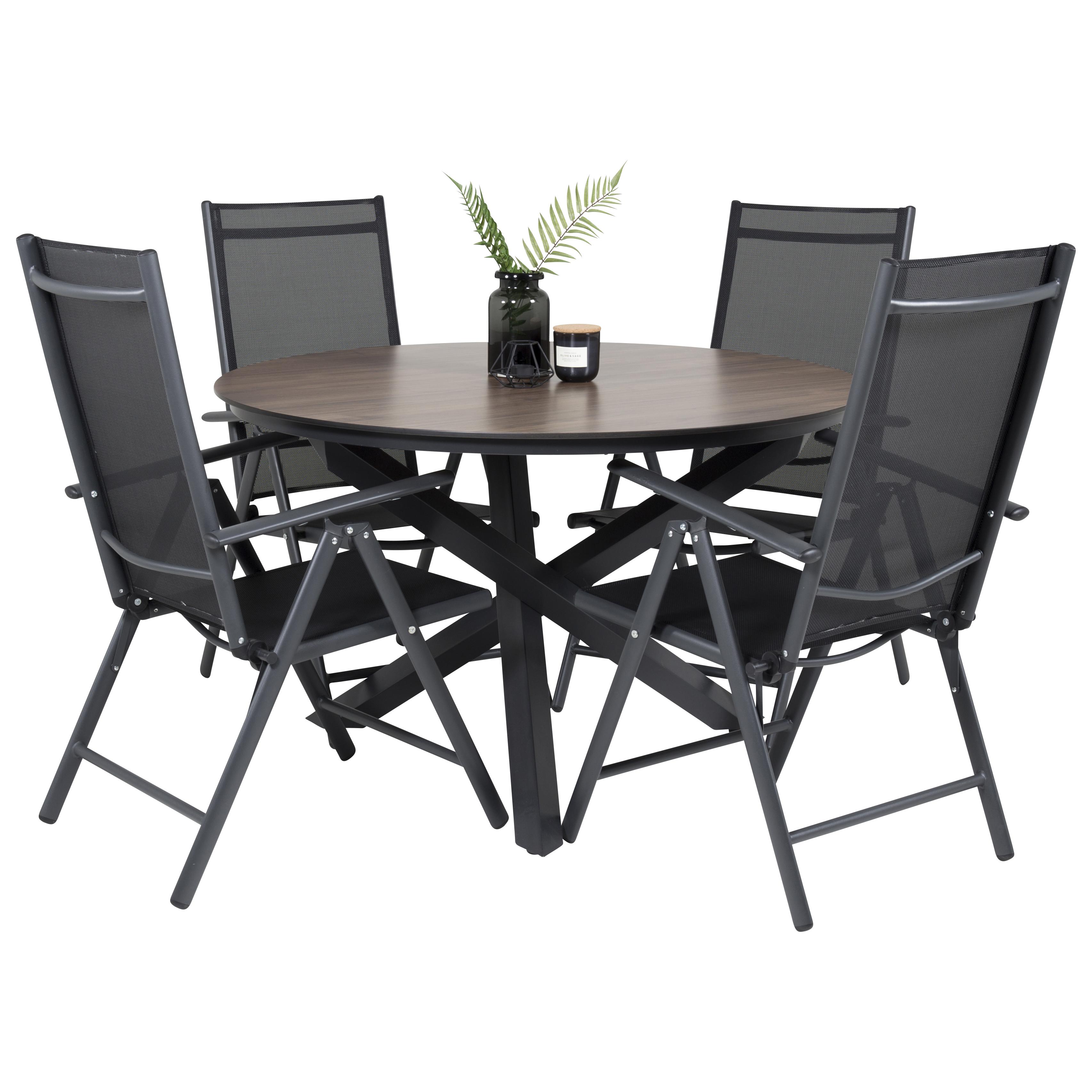 Matgrupp Venture Home Lea Ø 120 med 4 Bront Stolar