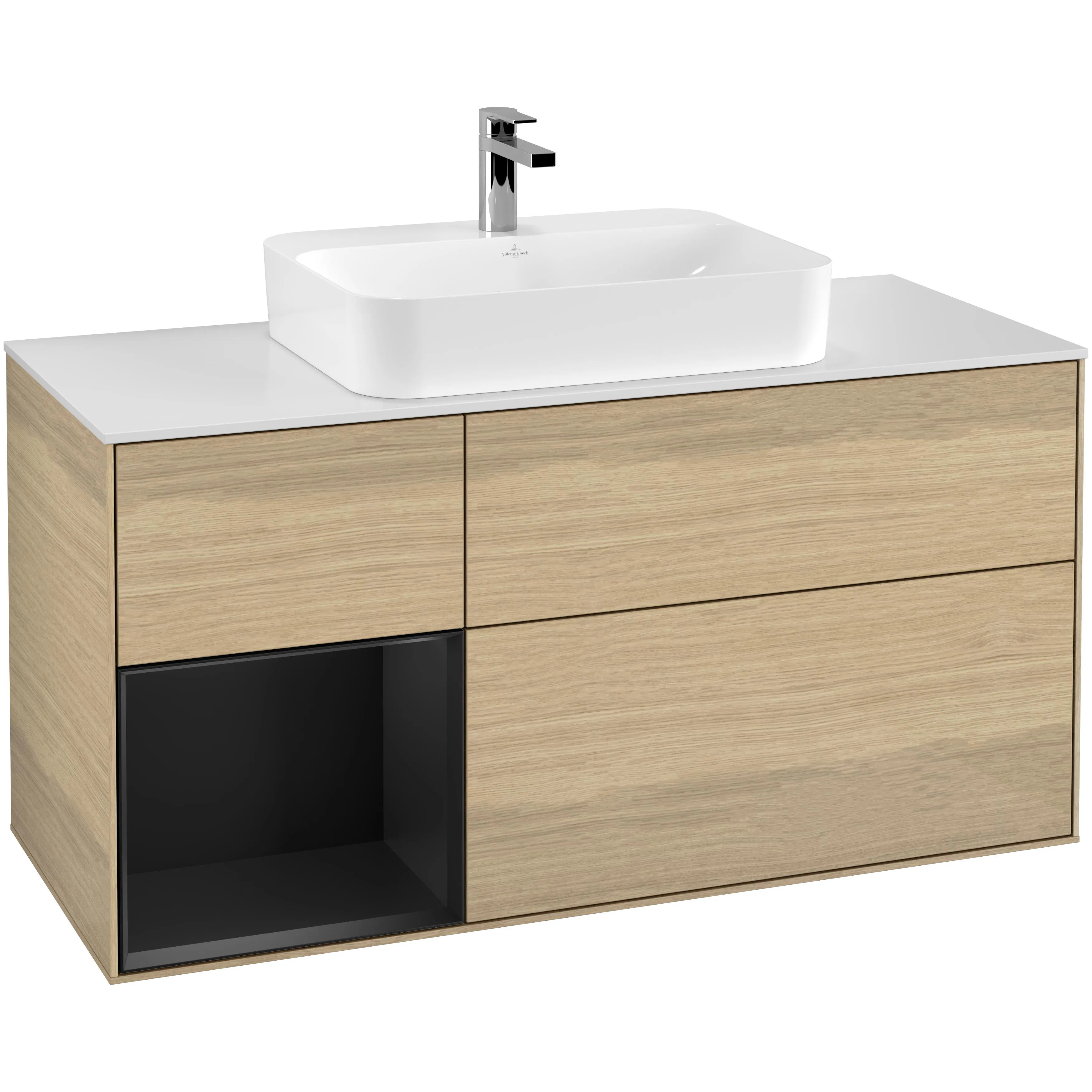 Tvättställsskåp Villeroy & Boch Finion med 3 Lådor Hylla och Bänkskiva för Ytmonterat Tvättställ